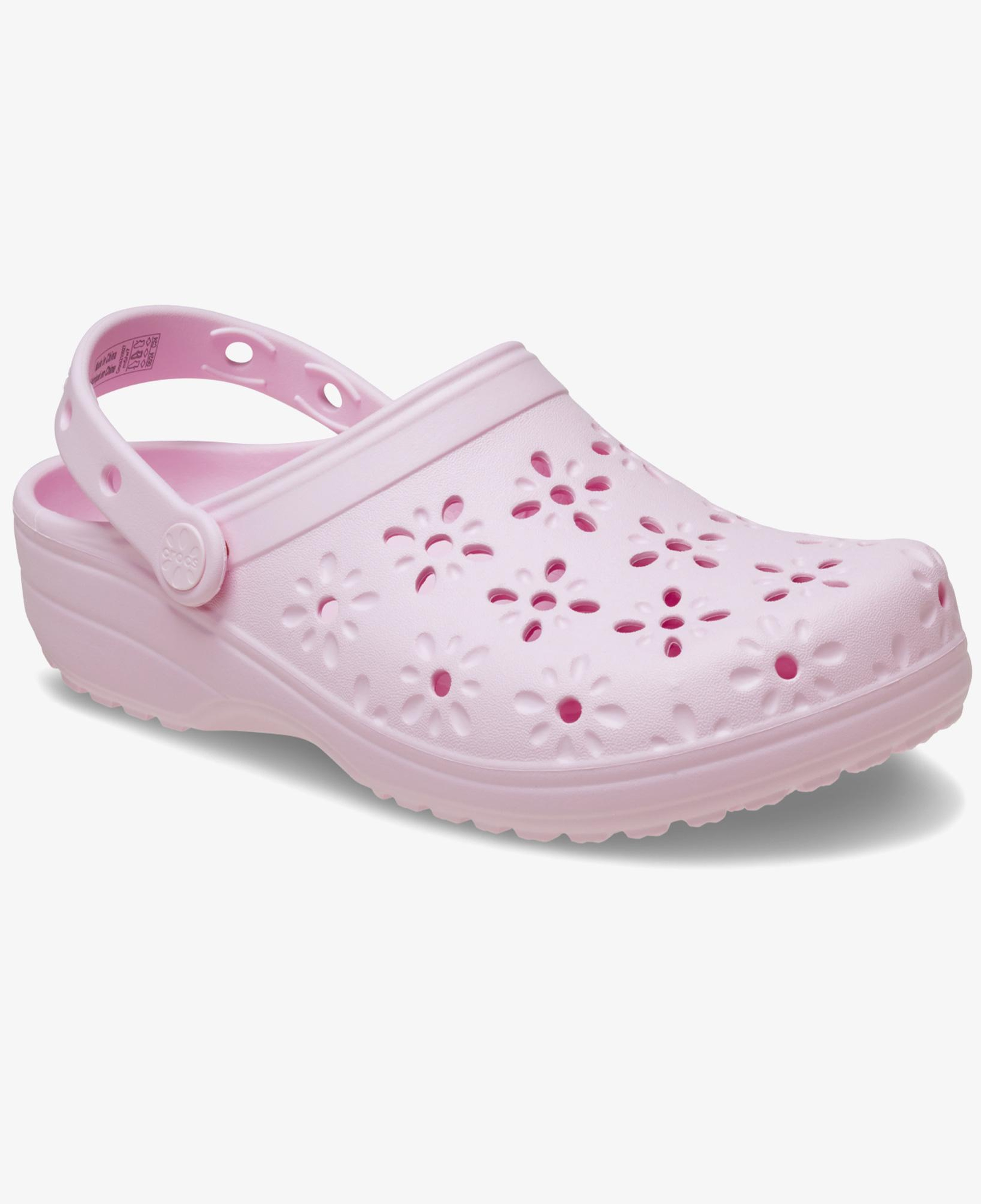 Crocs Classic Floral Cut Out Clog Kadın Pembe Terlik