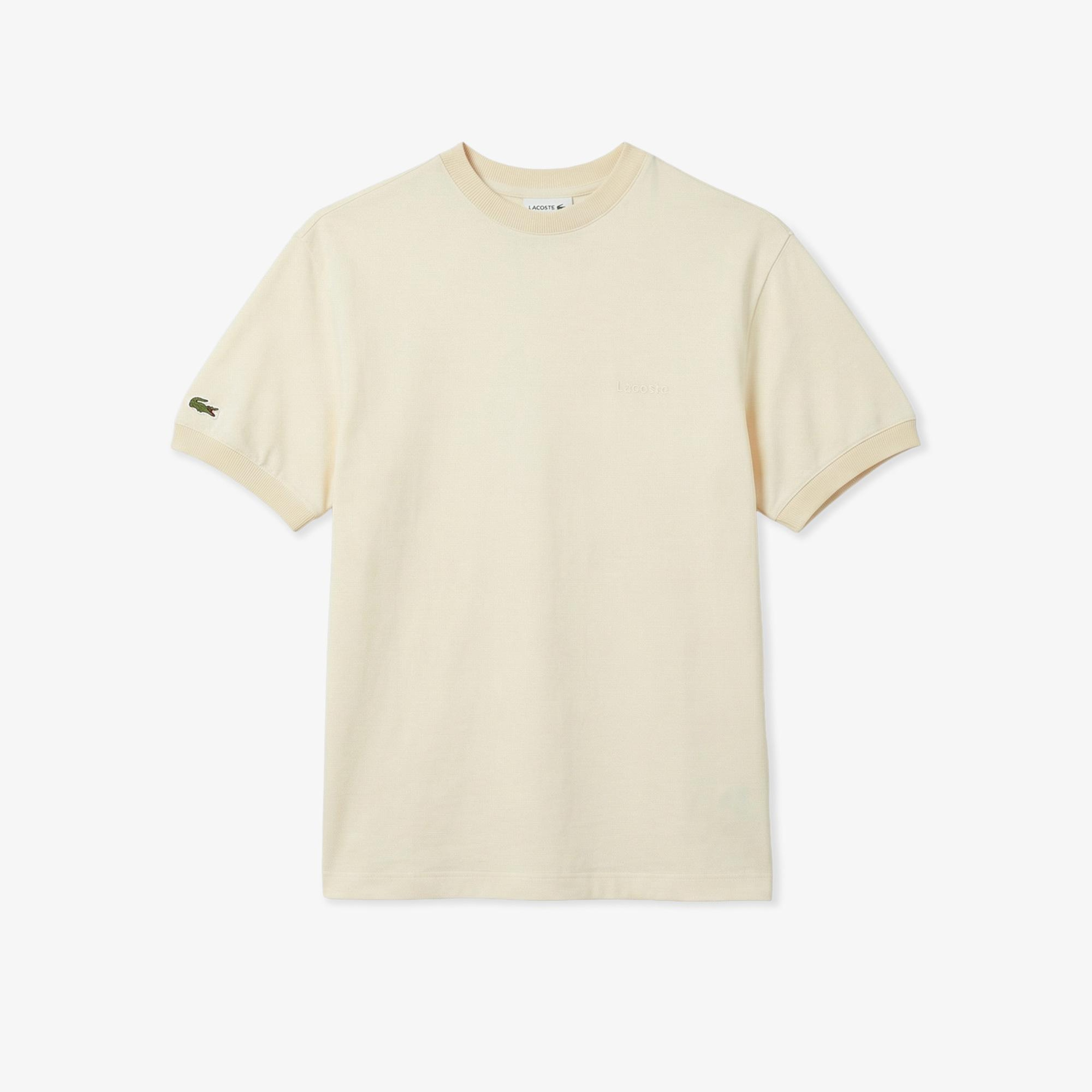 Erkek Relaxed Fit Bisiklet Yaka Bej T-Shirt
