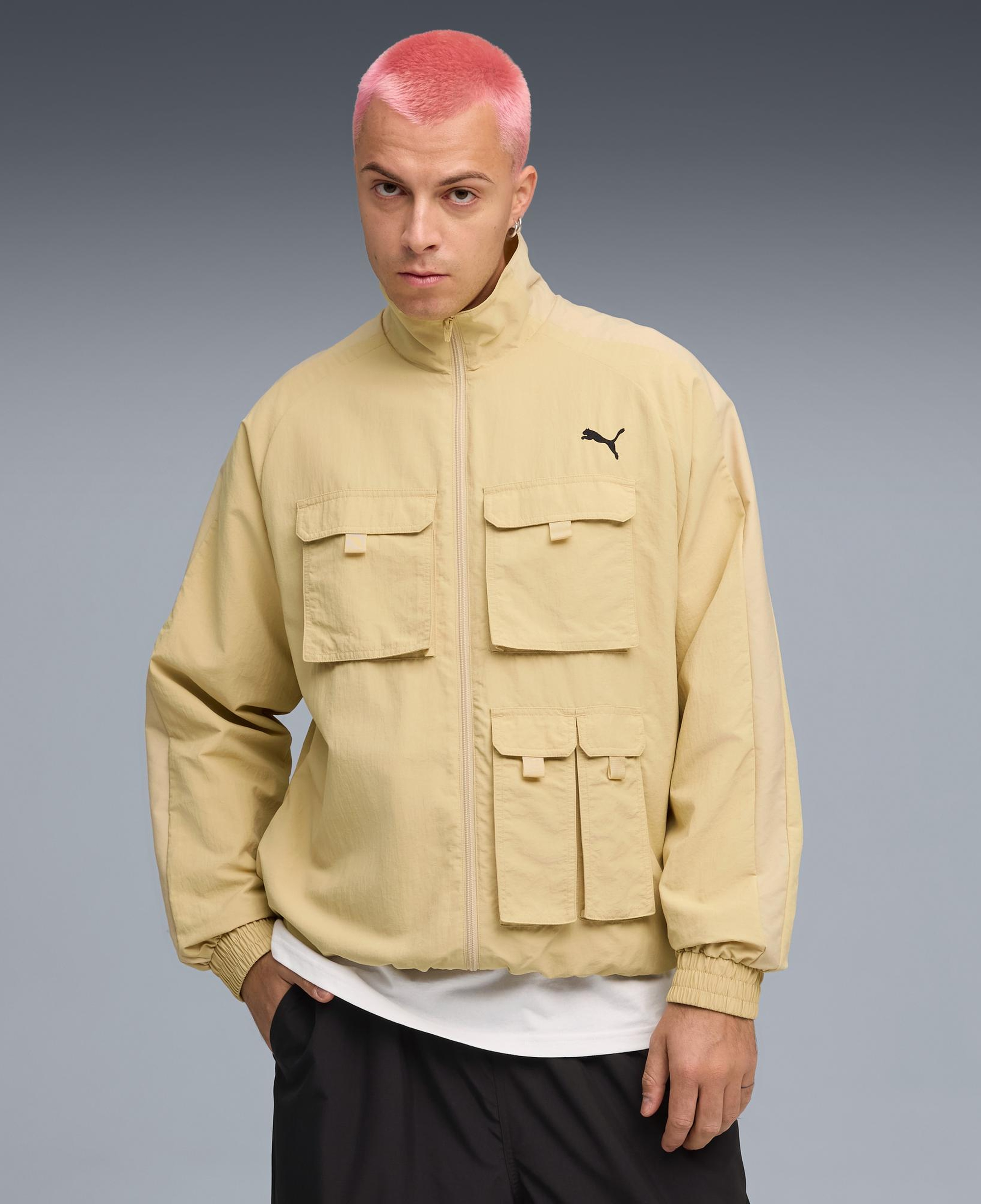 Puma T7 Cargo Track Erkek Krem Ceket