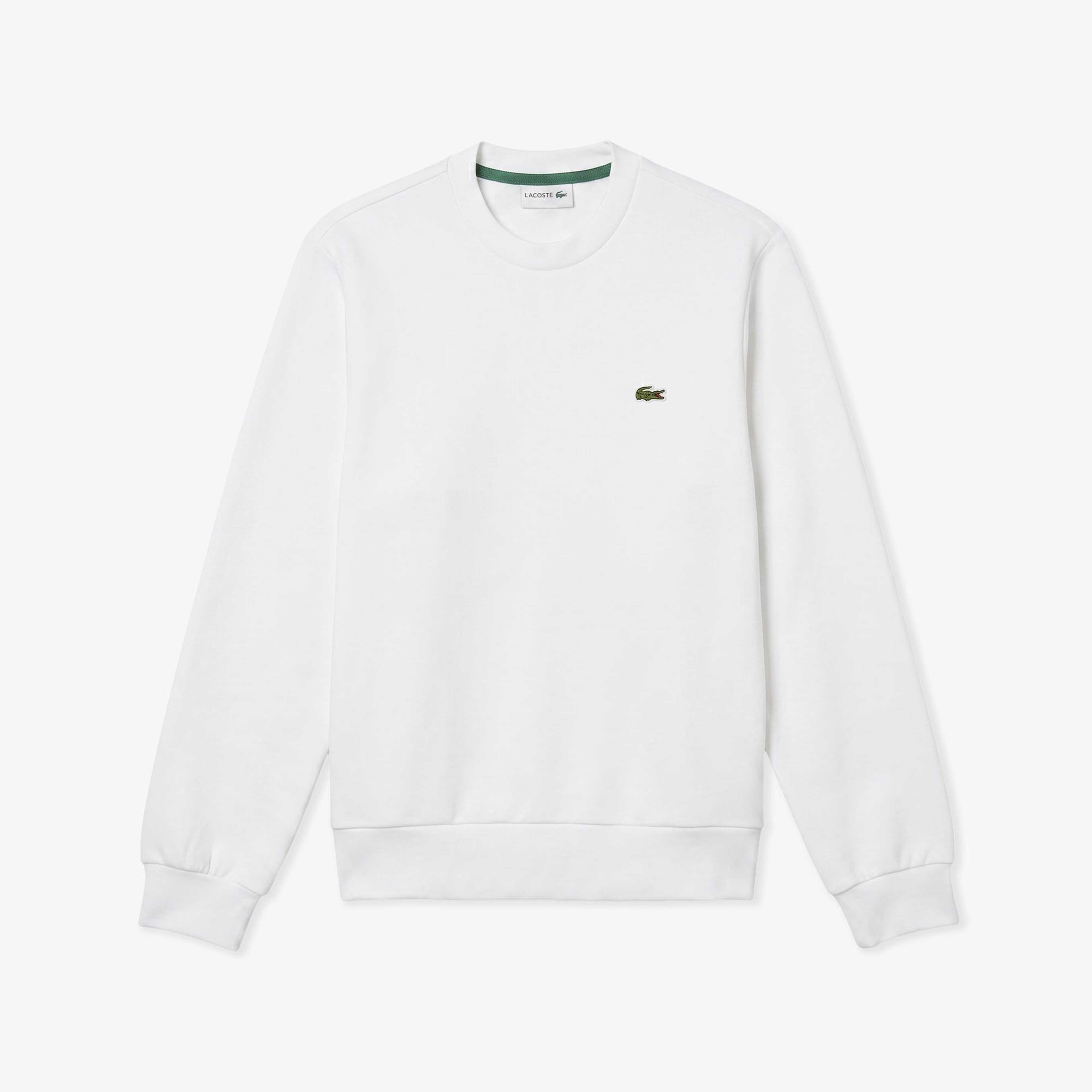 Erkek Classic Fit Bisiklet Yaka Beyaz Sweatshirt