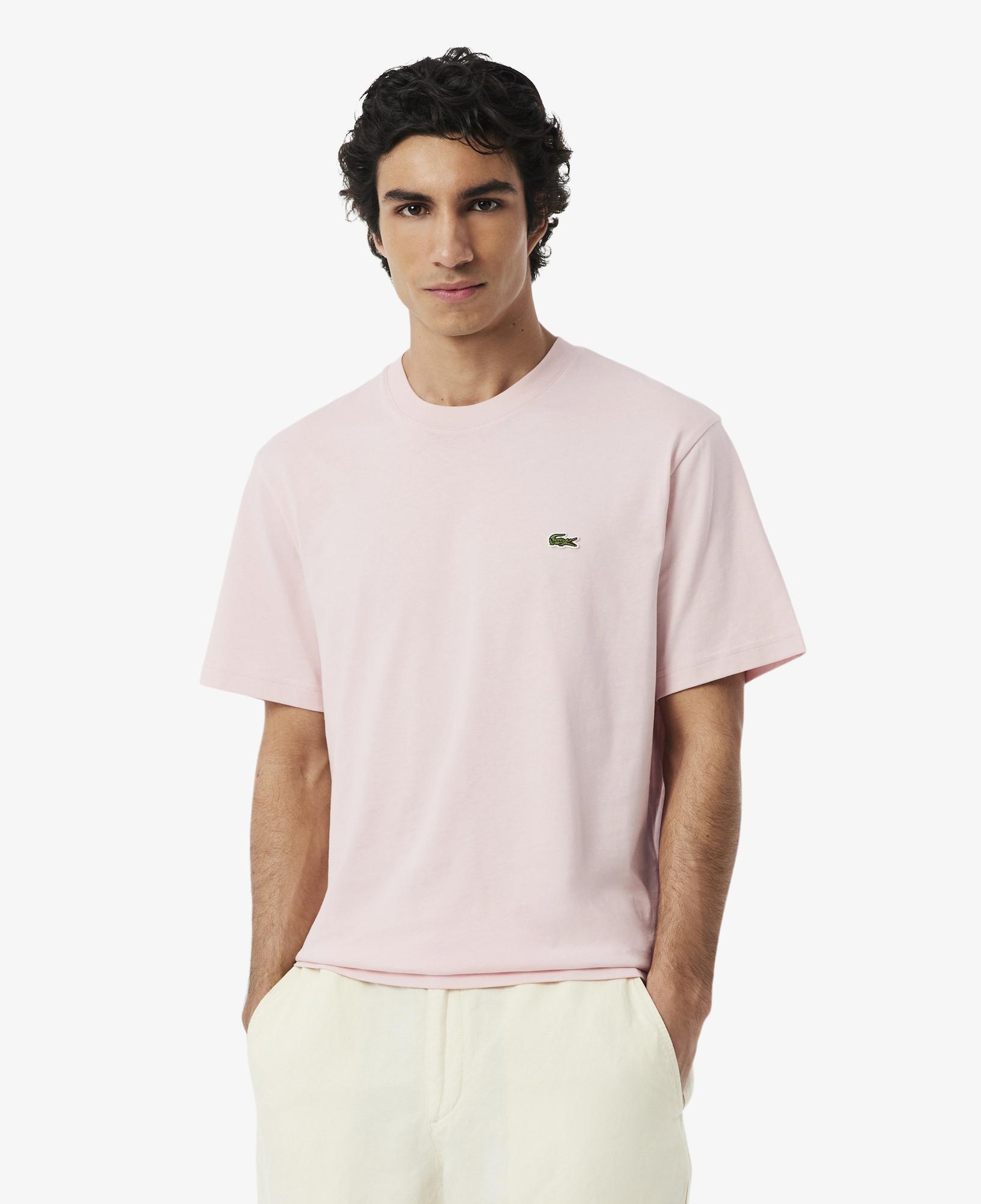 Erkek Classic Fit Bisiklet Yaka Pembe T-Shirt