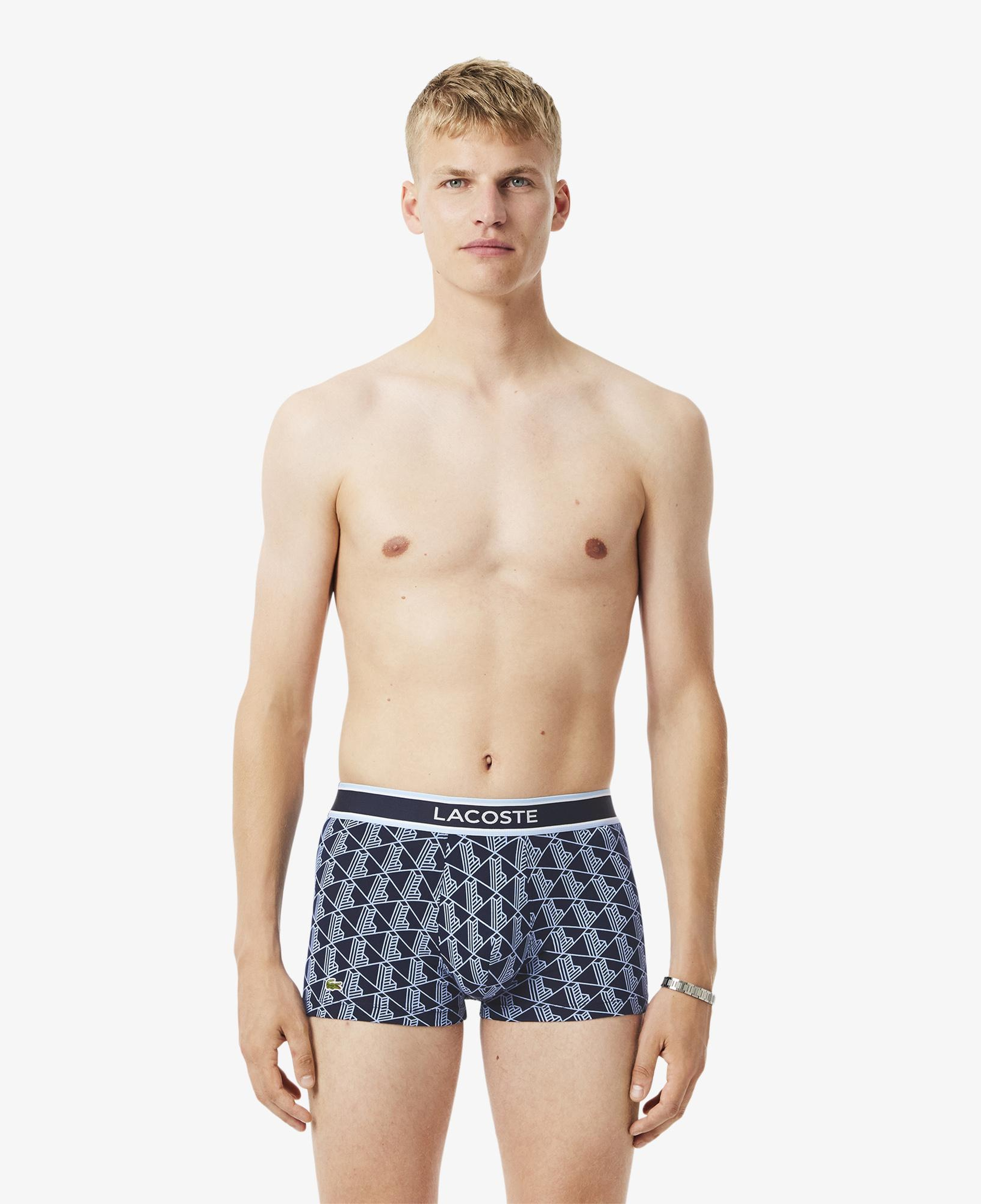 Erkek Monogram 3'lü Lacivert Boxer