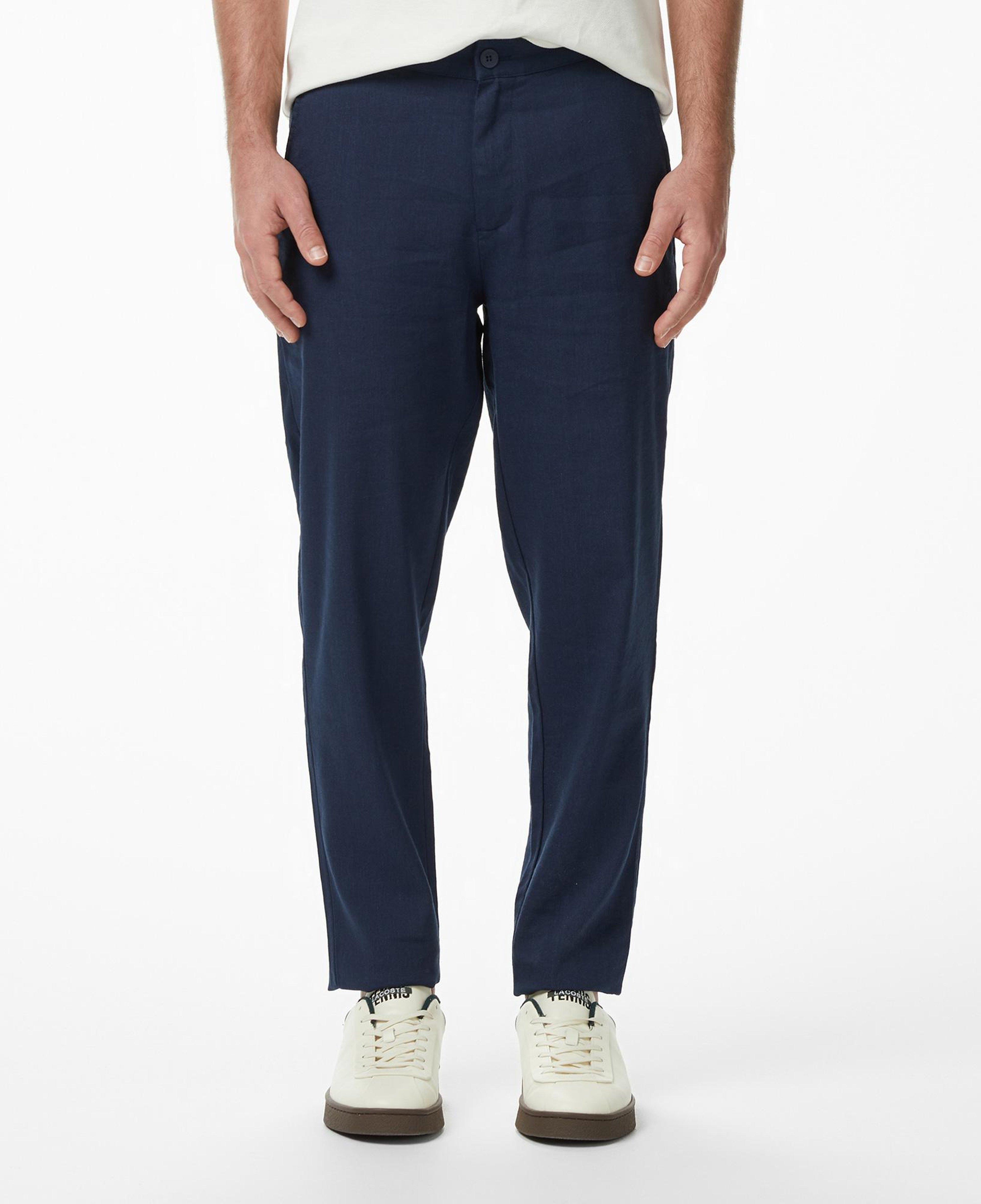 Erkek Tapered Fit Lacivert Chino Pantolon