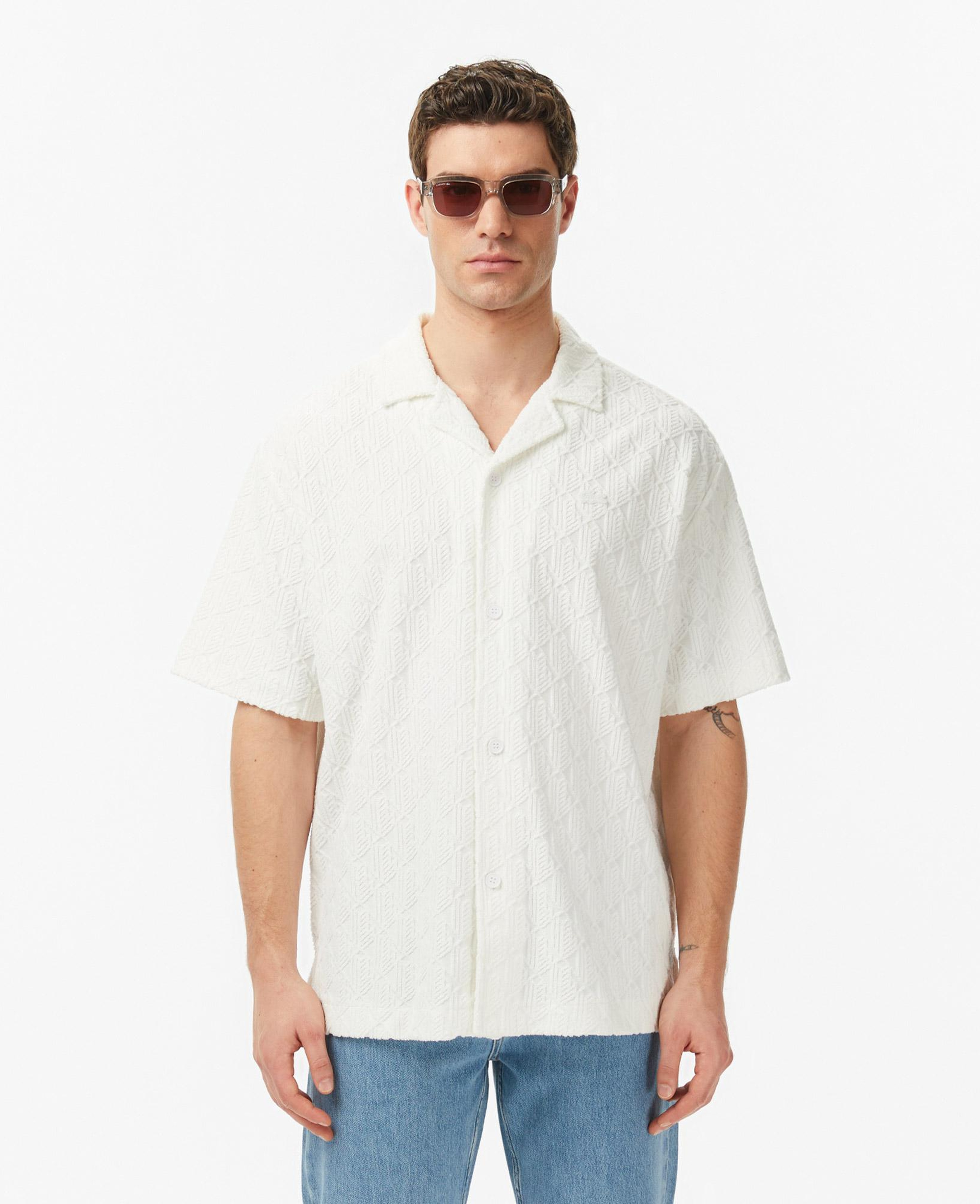 Erkek Relaxed Fit Kısa Kollu Beyaz Gömlek