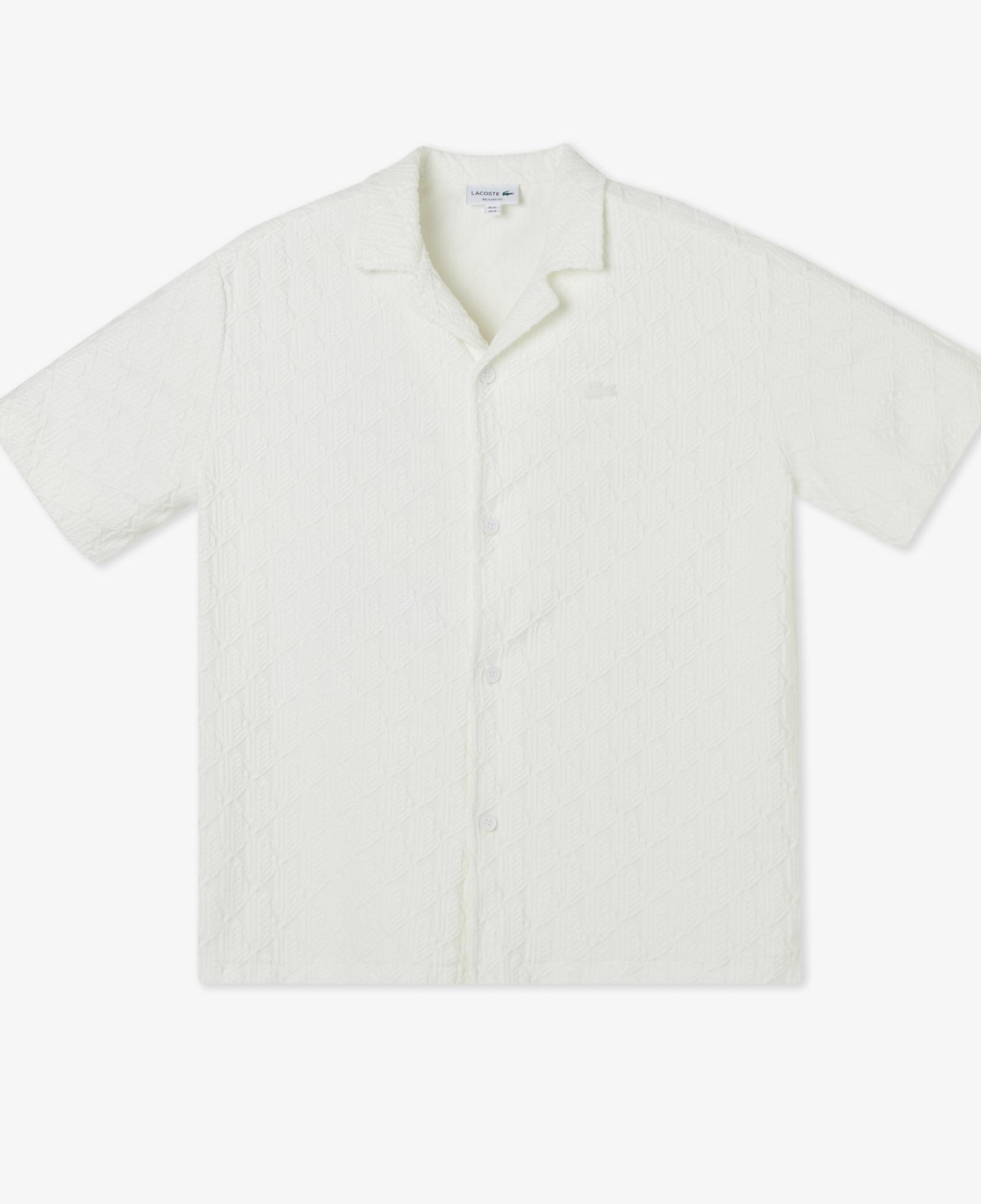 Erkek Relaxed Fit Kısa Kollu Beyaz Gömlek