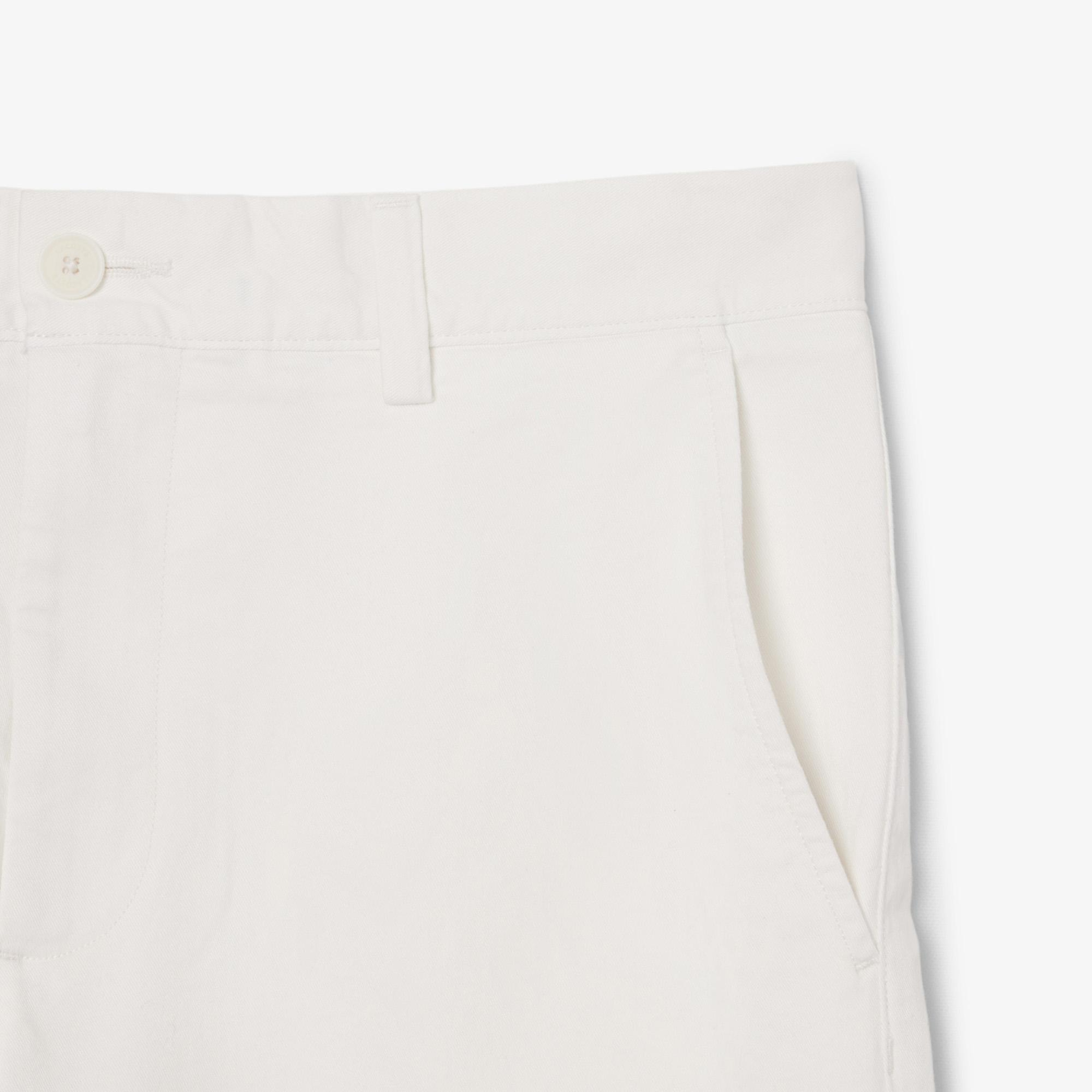 Erkek Slim Fit Beyaz Bermuda Şort