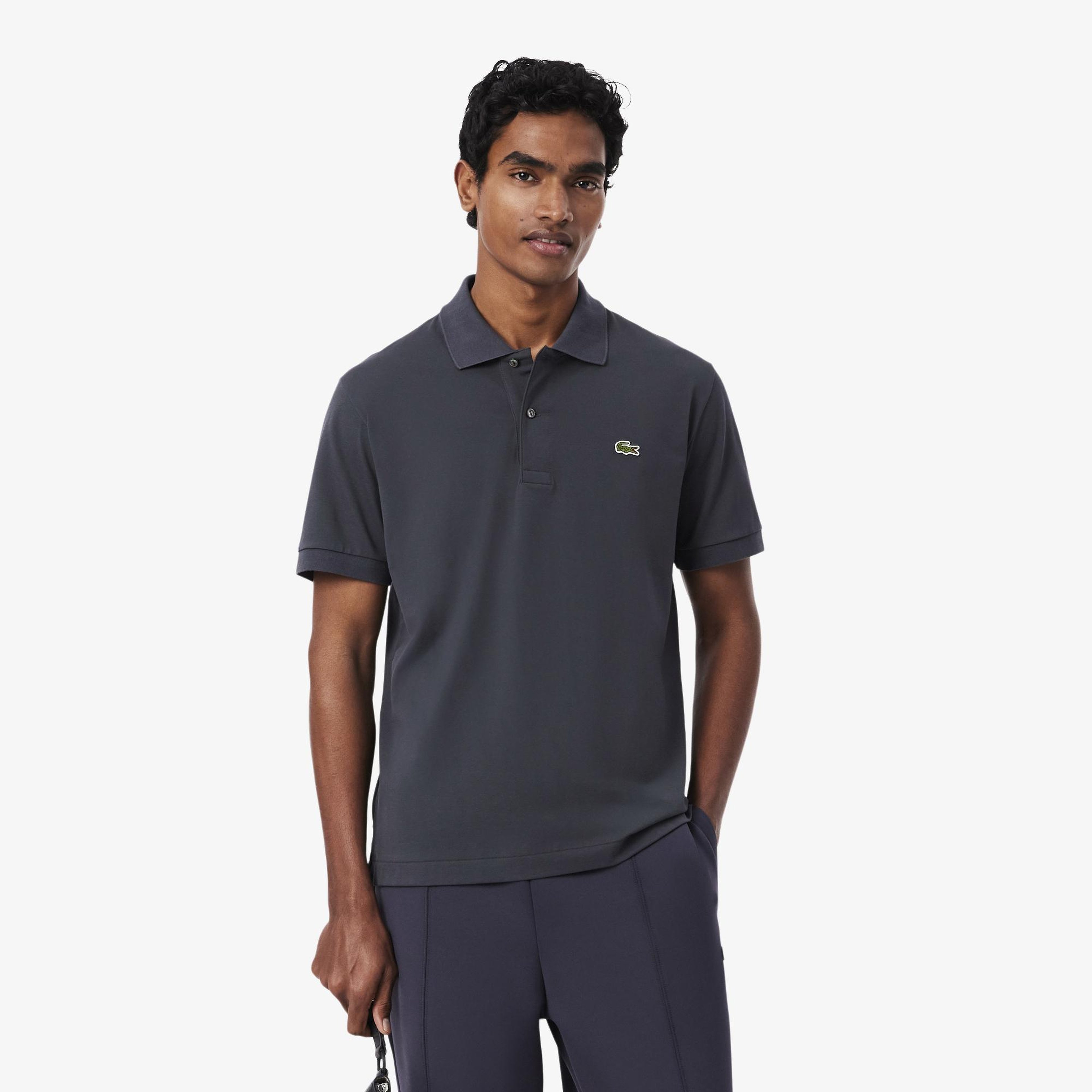 L.12.12 Light Erkek Classic Fit Koyu Gri Polo