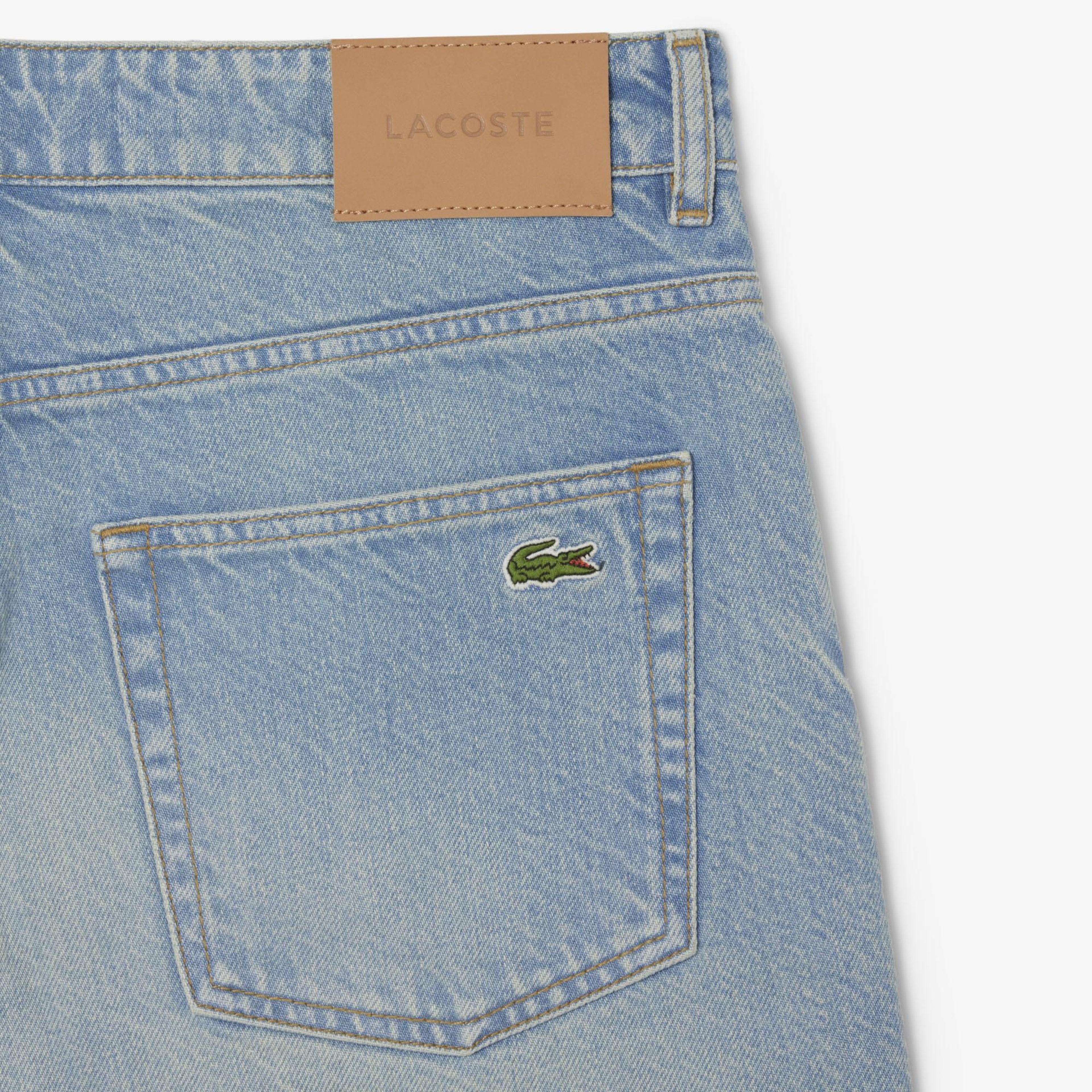 Lacoste Erkek Straight Fit Organik Pamuk Mavi Bermuda Şort