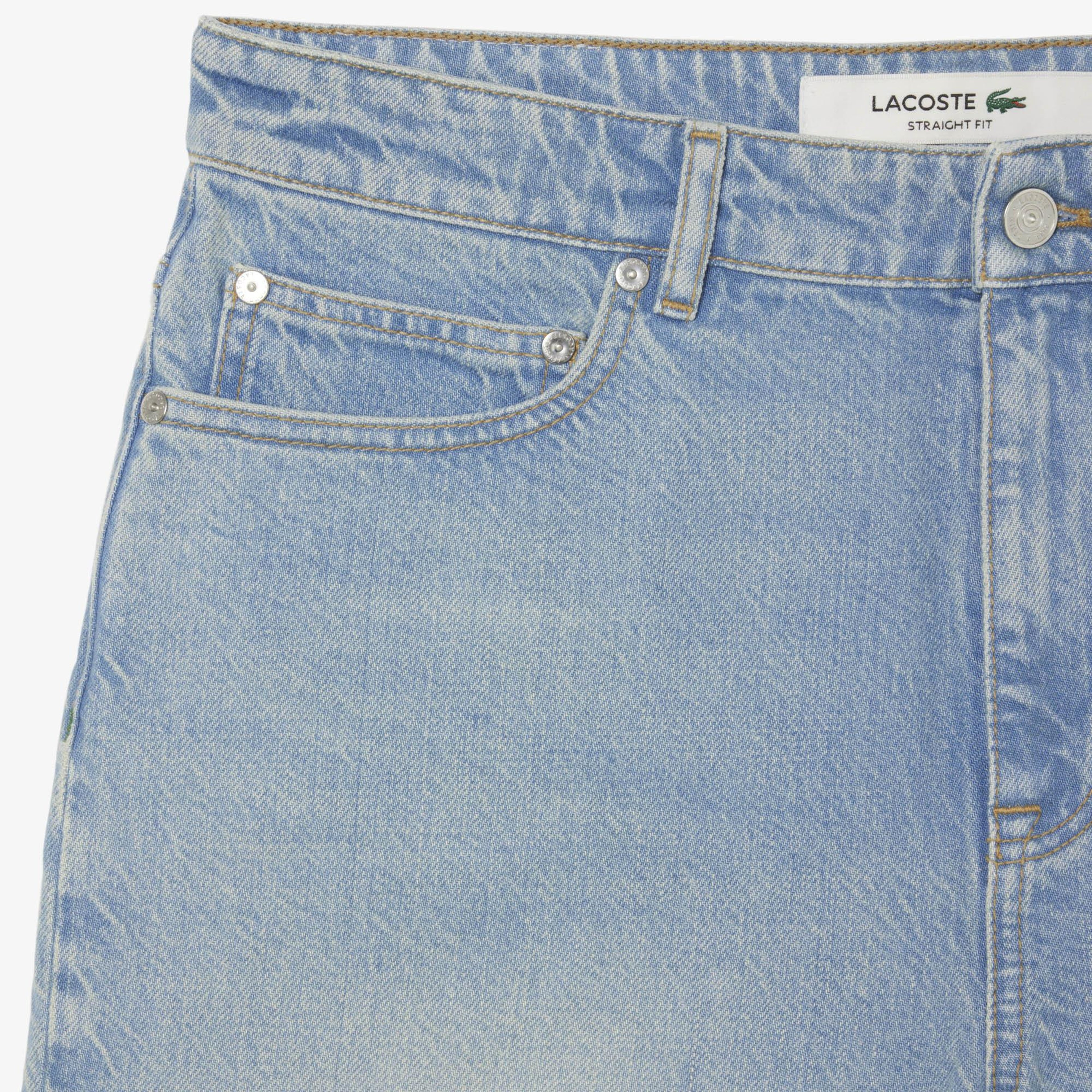 Lacoste Erkek Straight Fit Organik Pamuk Mavi Bermuda Şort