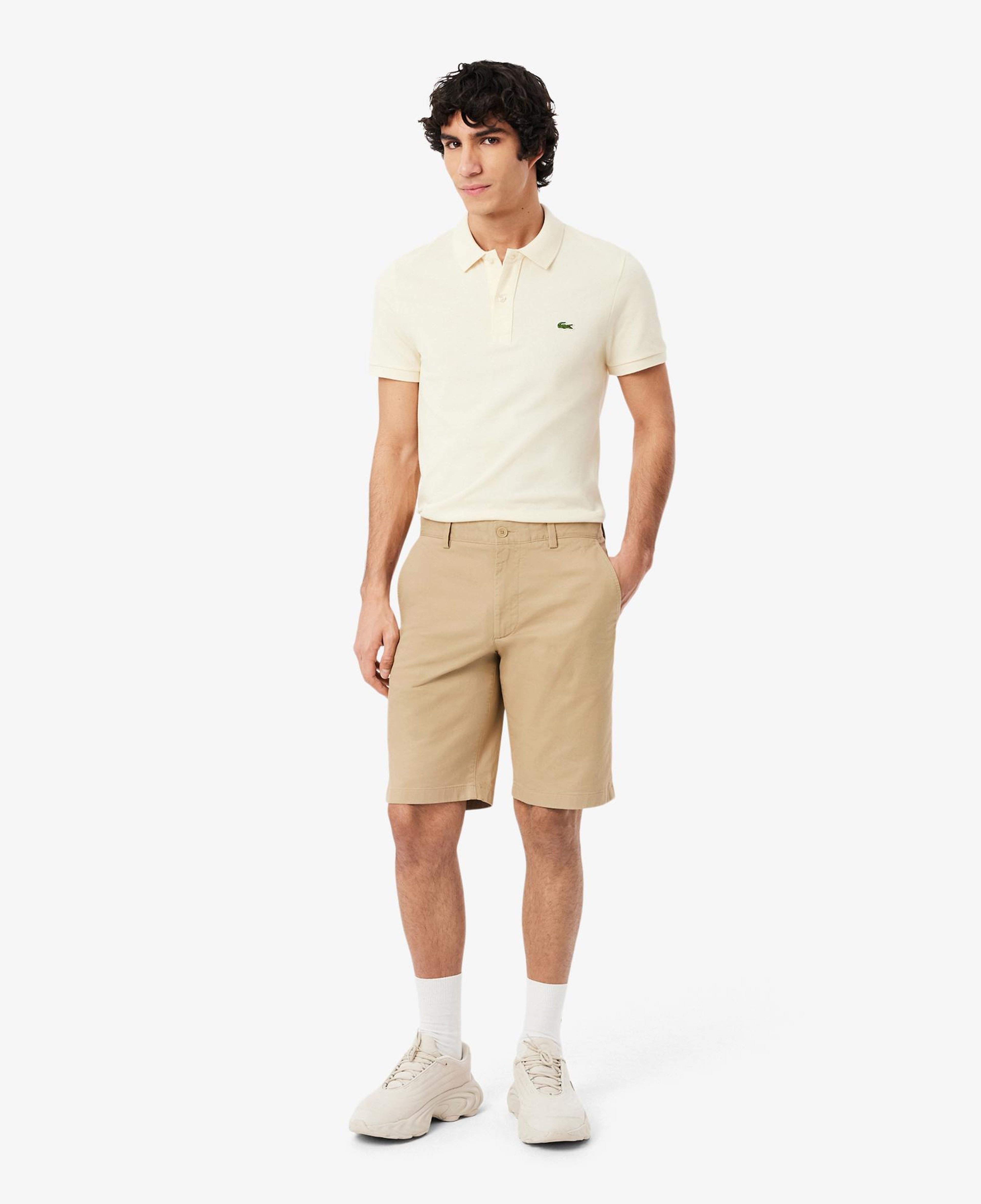 Erkek Slim Fit Bej Bermuda Şort
