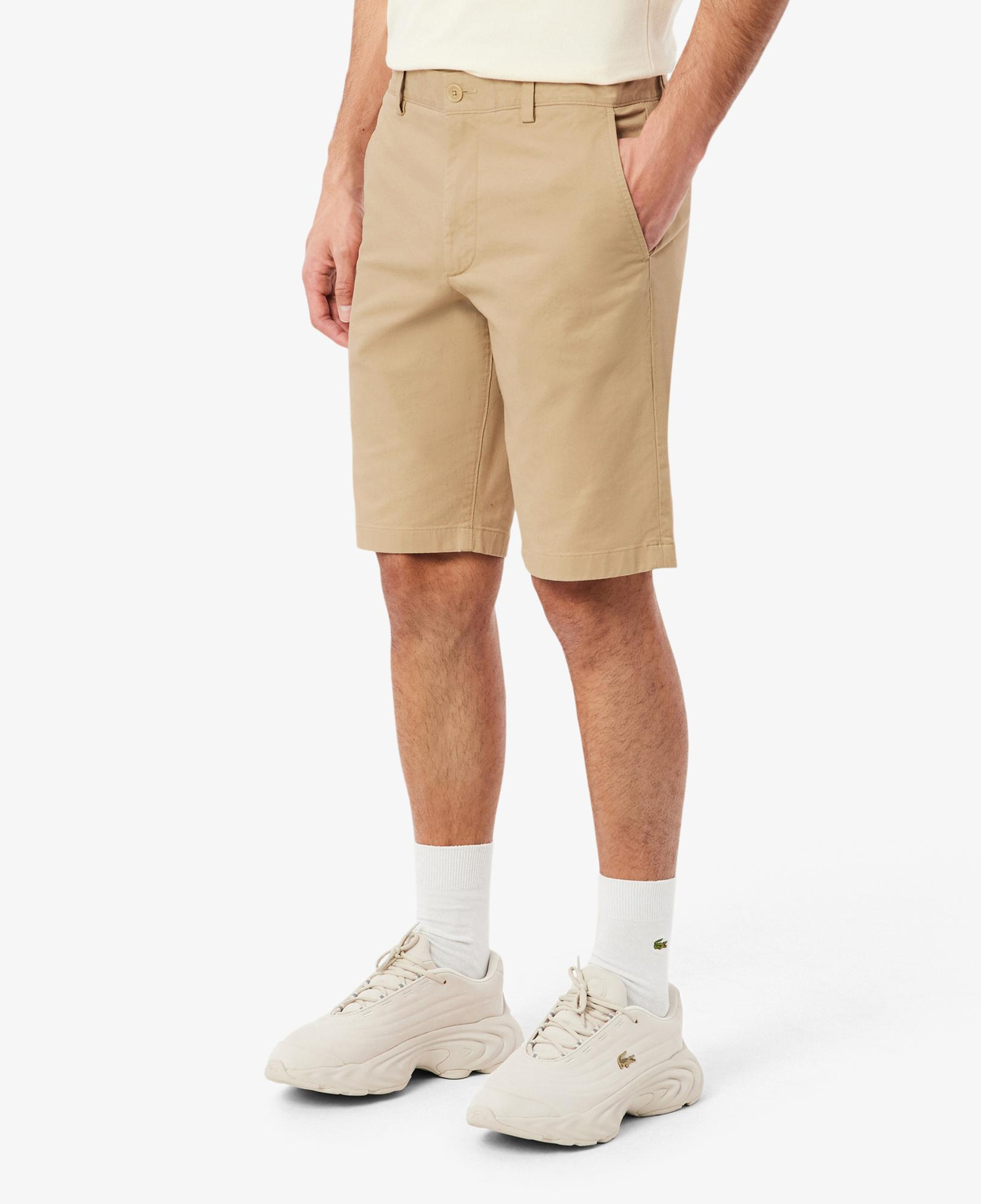 Erkek Slim Fit Bej Bermuda Şort