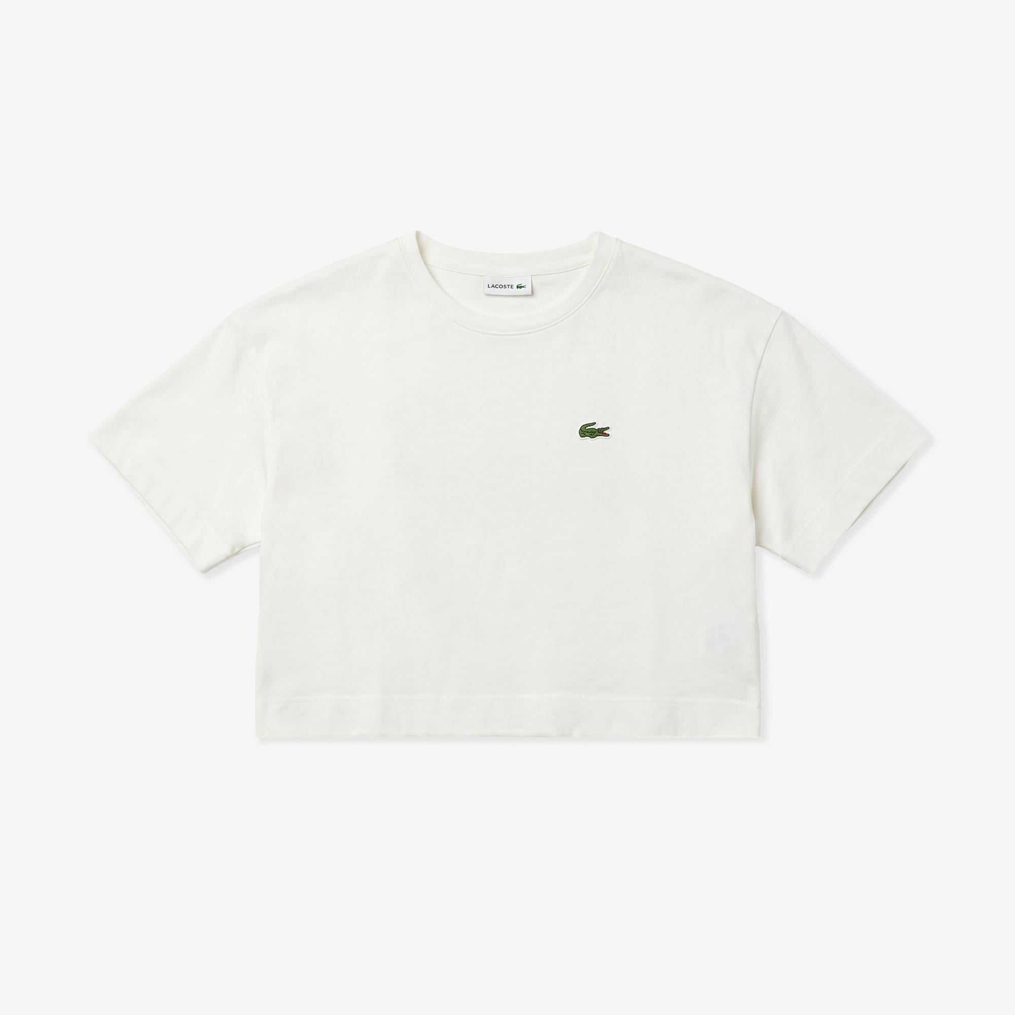 Kadın Bisiklet Yaka Krem T-Shirt