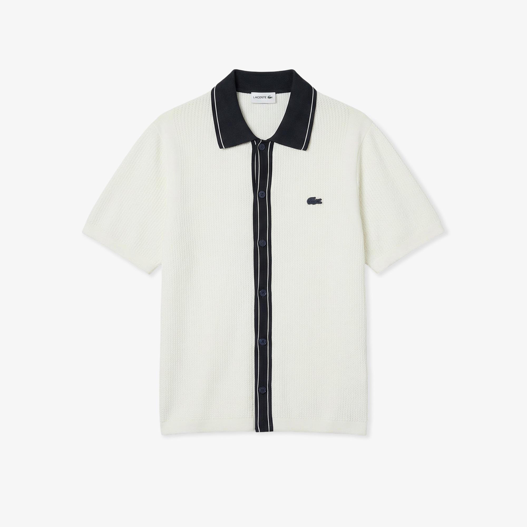 Erkek Classic Fit Kısa Kollu Polo Yaka Beyaz Triko