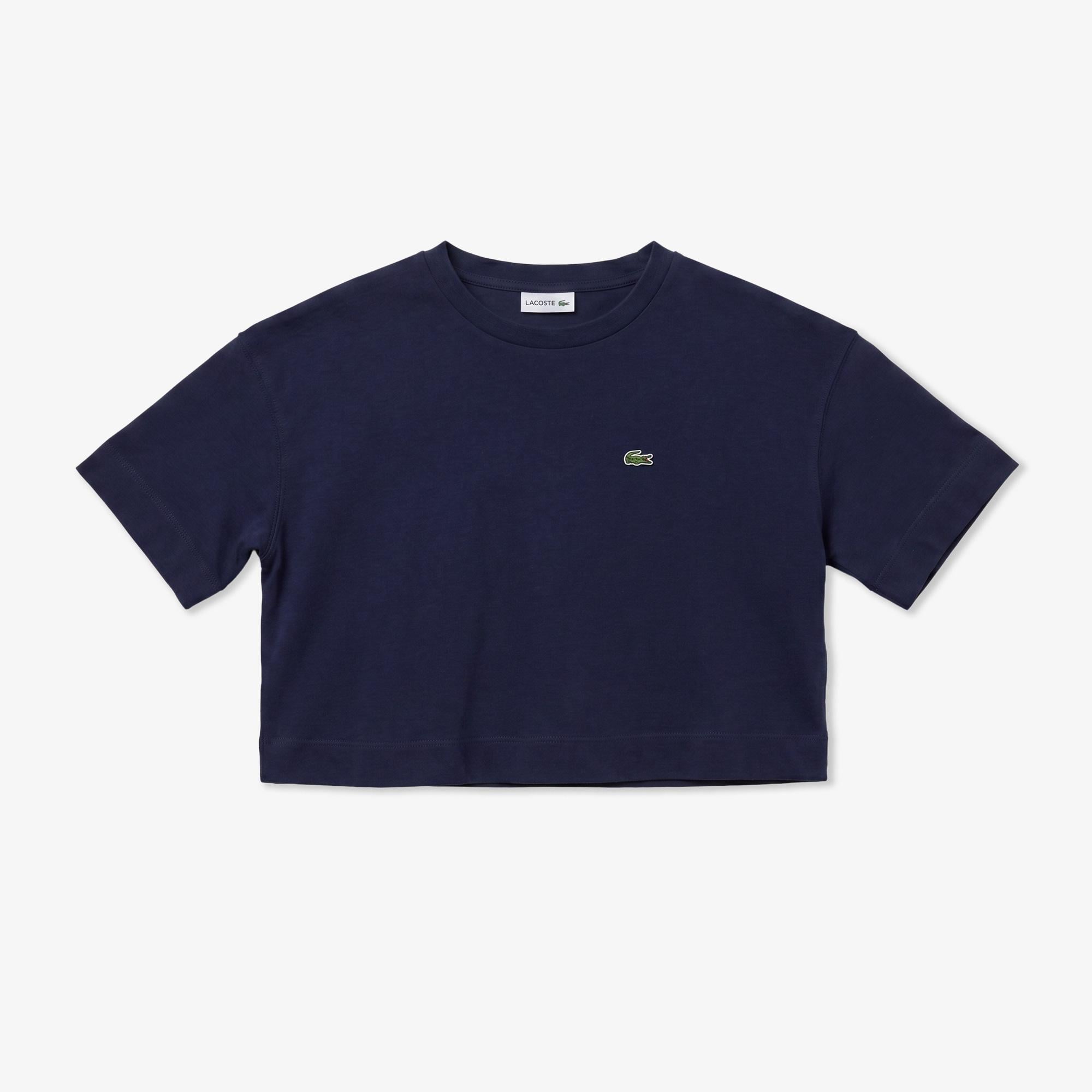 Kadın Bisiklet Yaka Lacivert T-Shirt