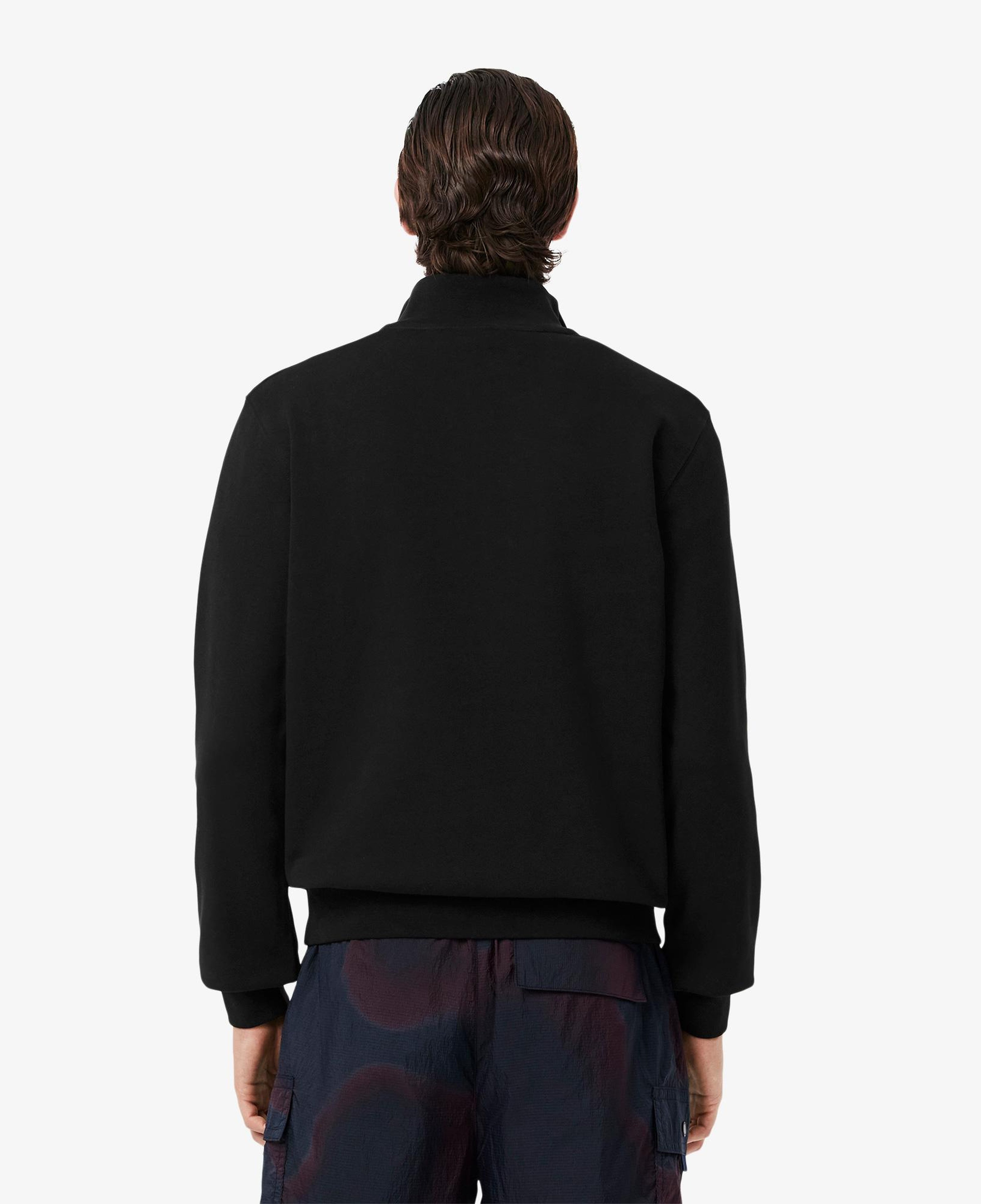 Erkek Classic Fit Yarım Fermuarlı Siyah Sweatshirt
