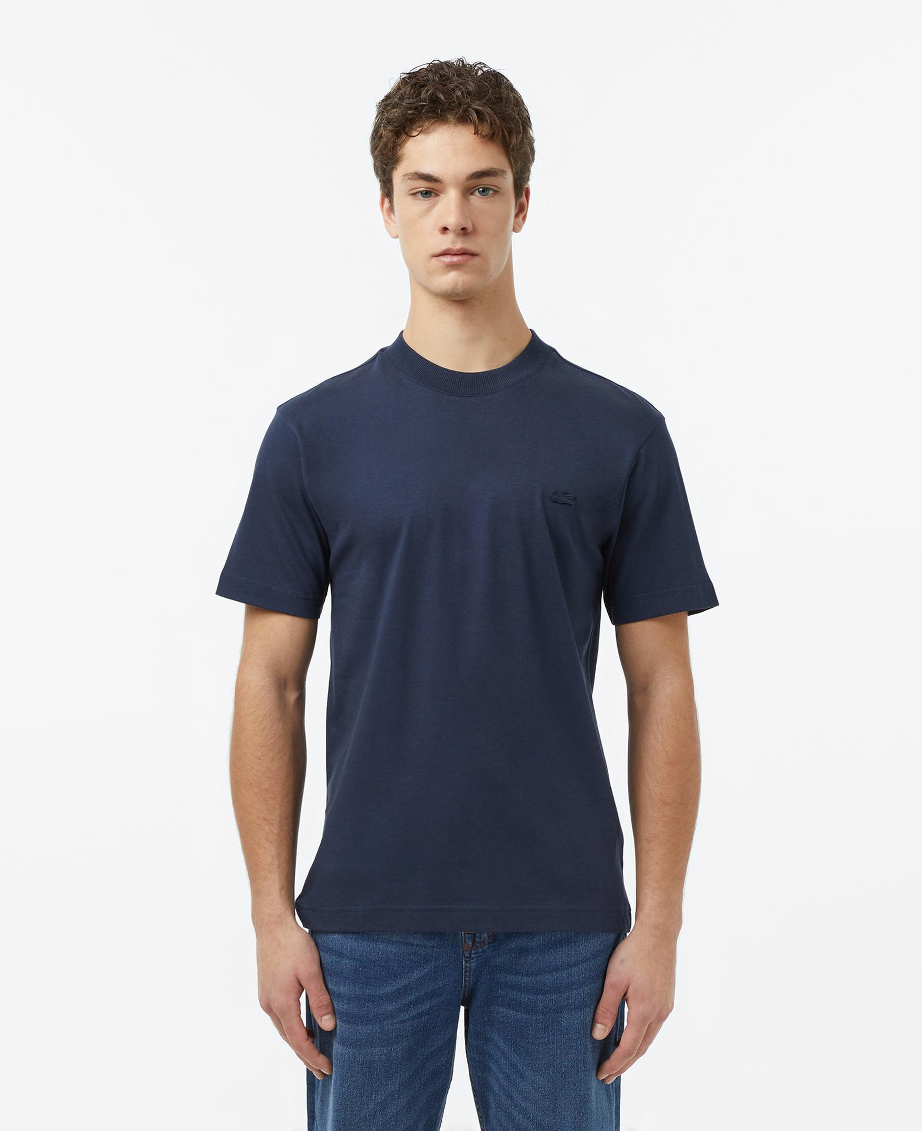 Erkek Relaxed Fit Bisiklet Yaka Lacivert T-Shirt