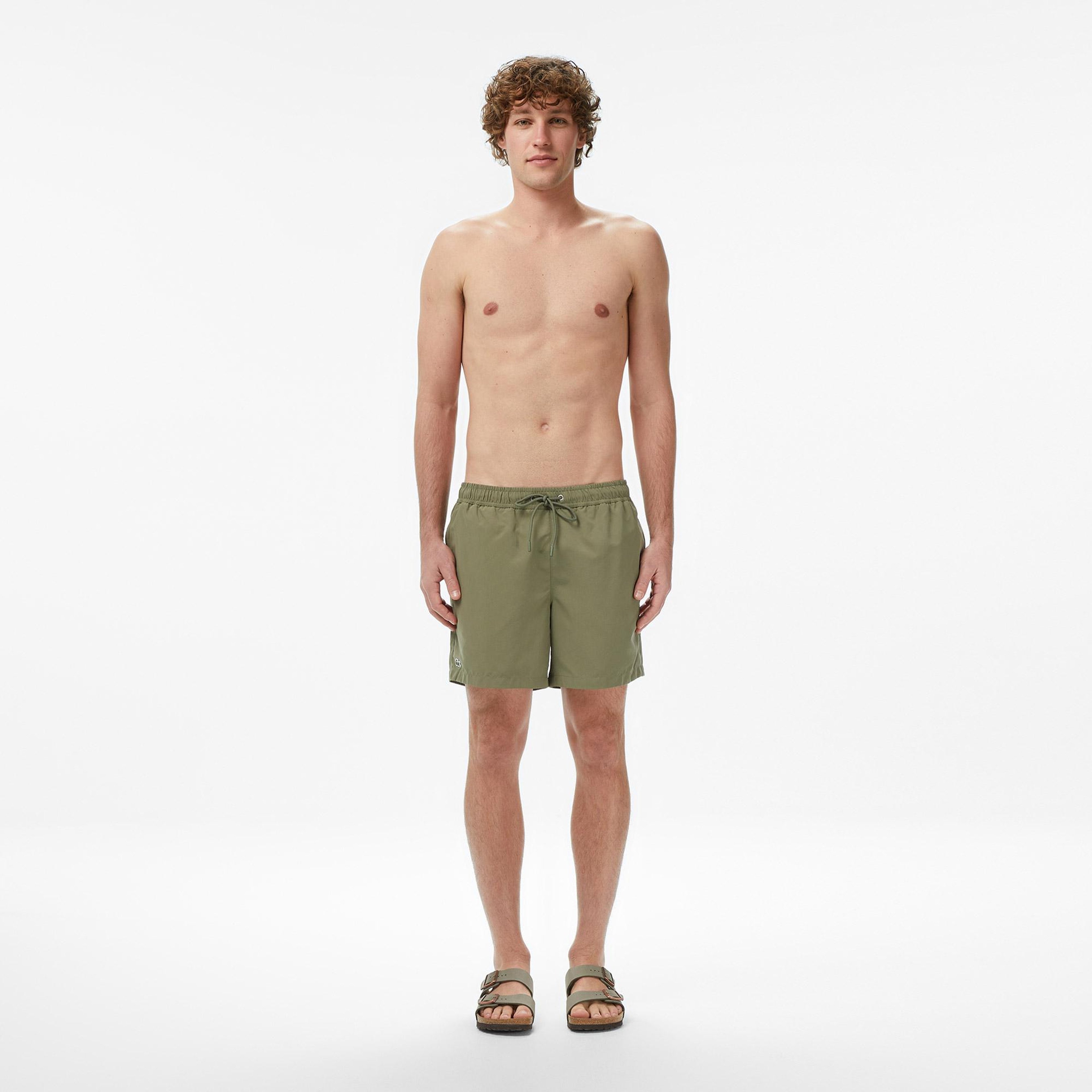 Erkek Regular Fit Haki Deniz Şortu