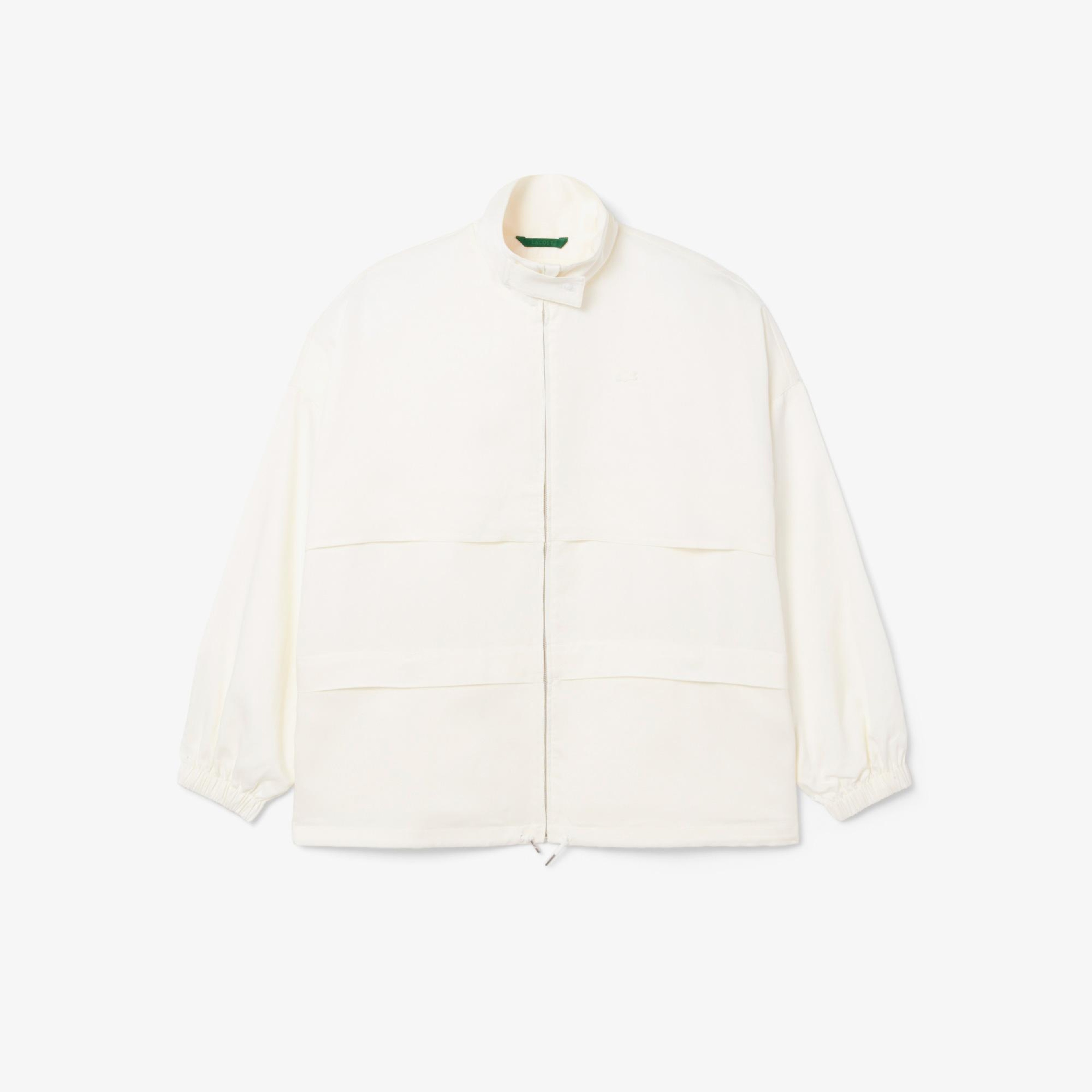 Kadın Oversize Fit Dik Yaka Krem Ceket