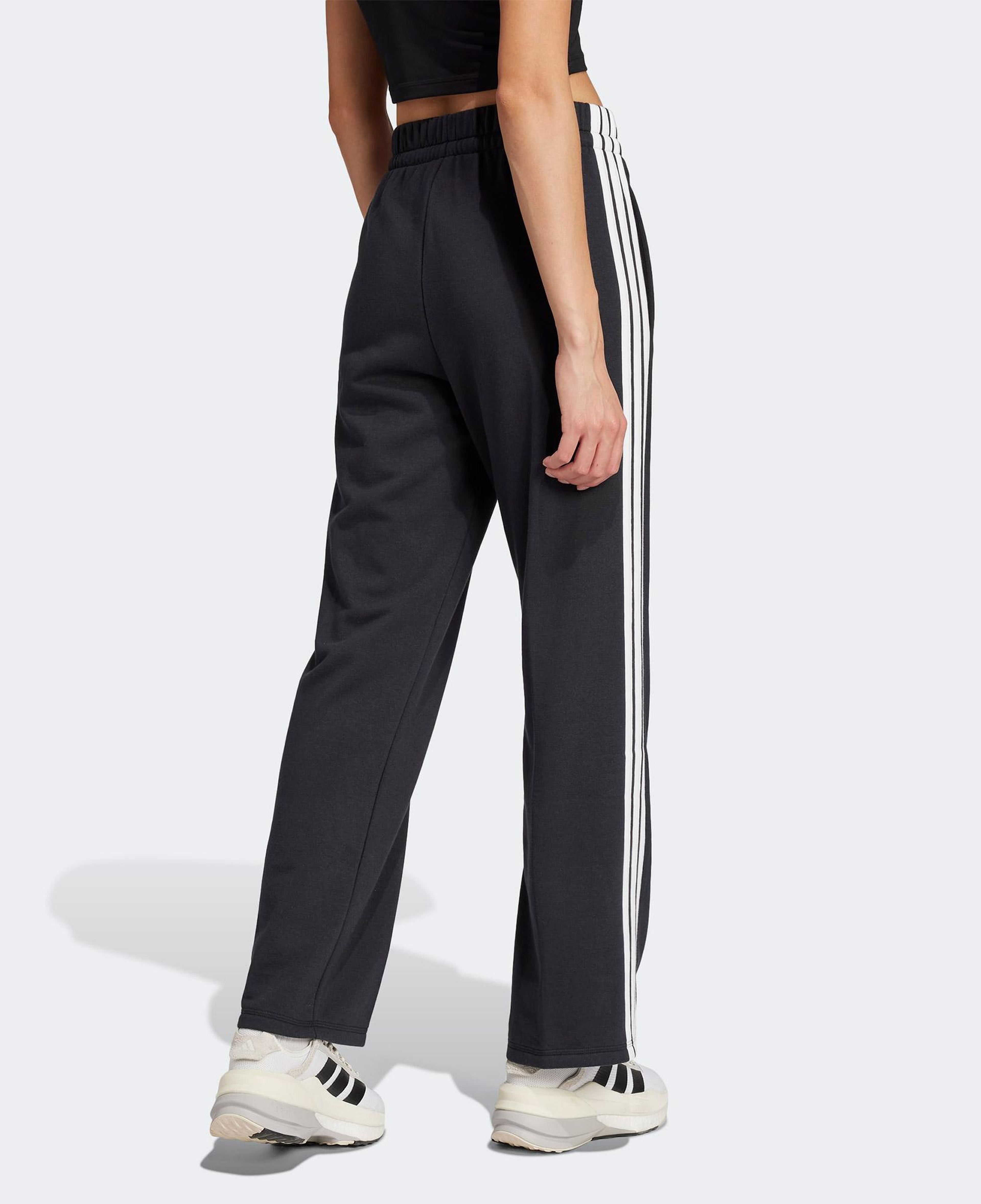 adidas Essentials 3 Stripes Open Hem French Terry Kadın Siyah Eşofman Altı
