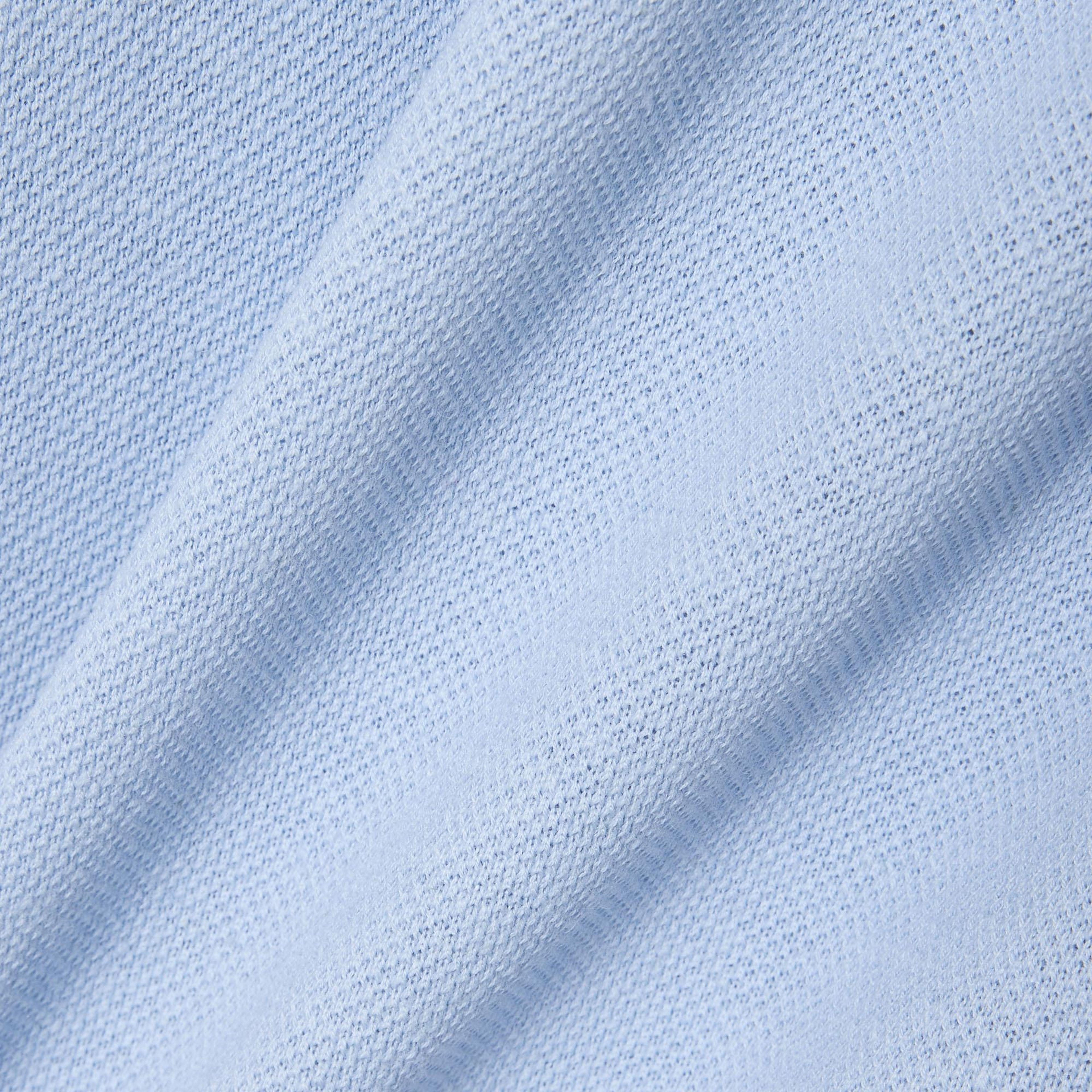 Erkek Classic Fit Keten Mavi Polo