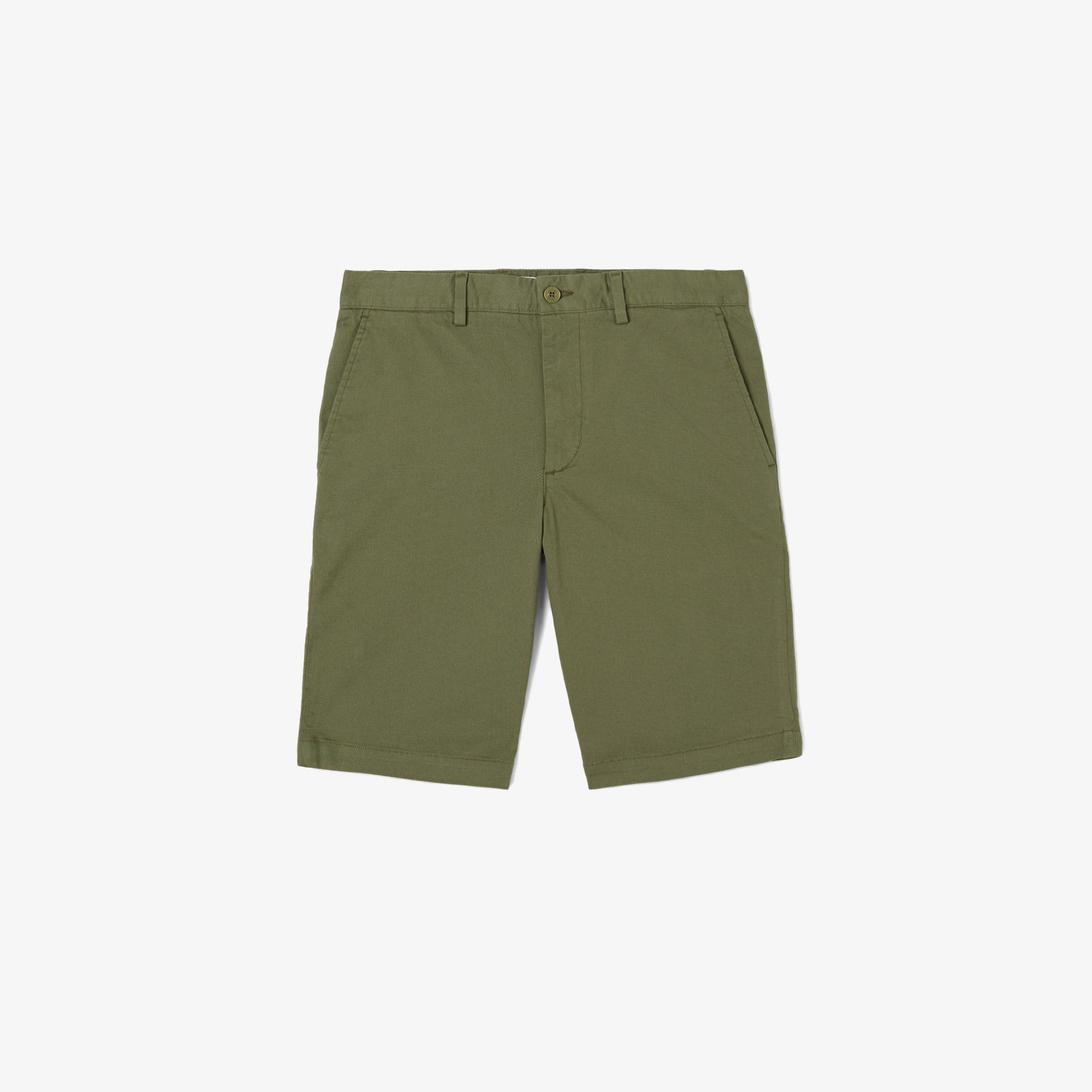 Erkek Slim Fit Haki Bermuda Şort