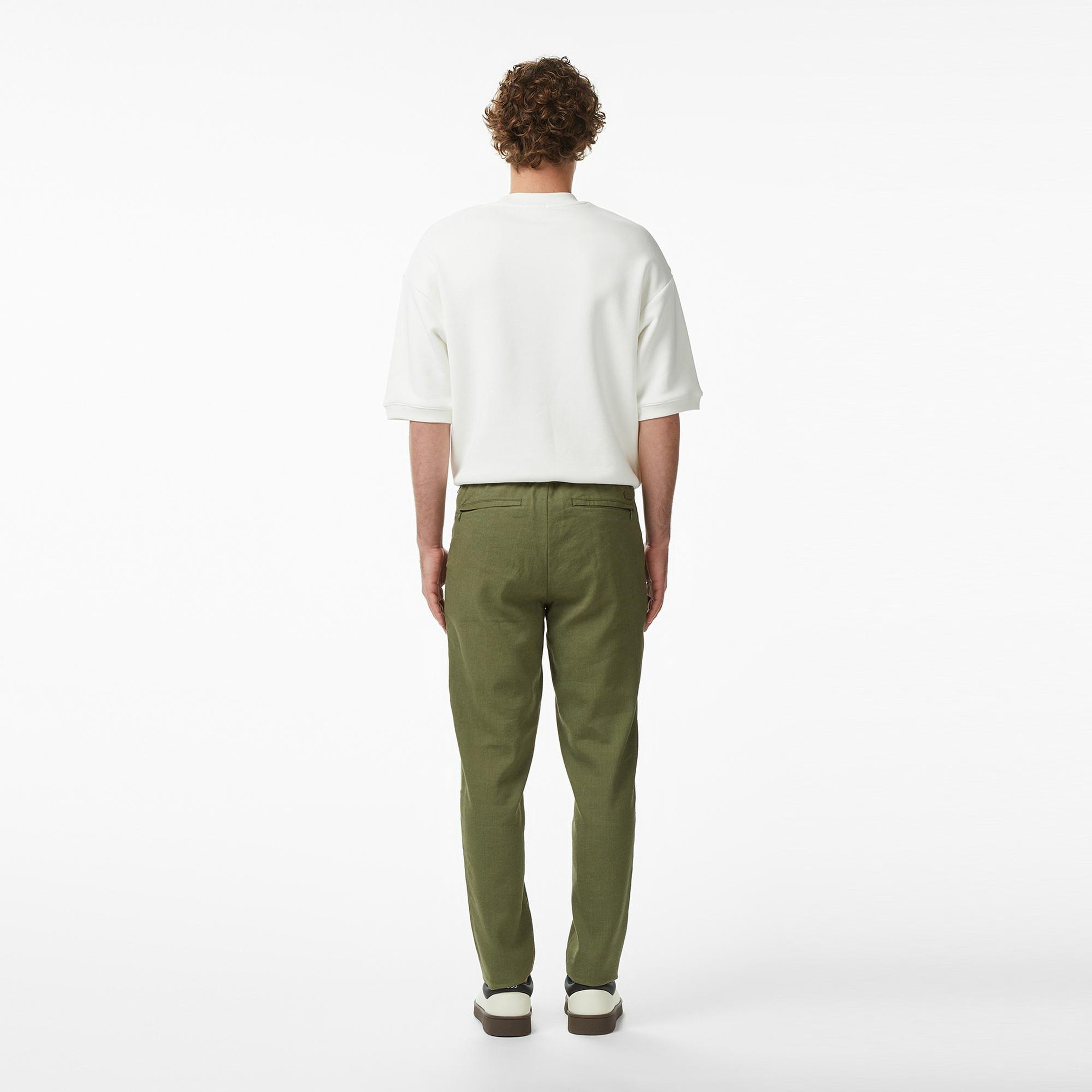Erkek Tapered Fit Haki Chino Pantolon