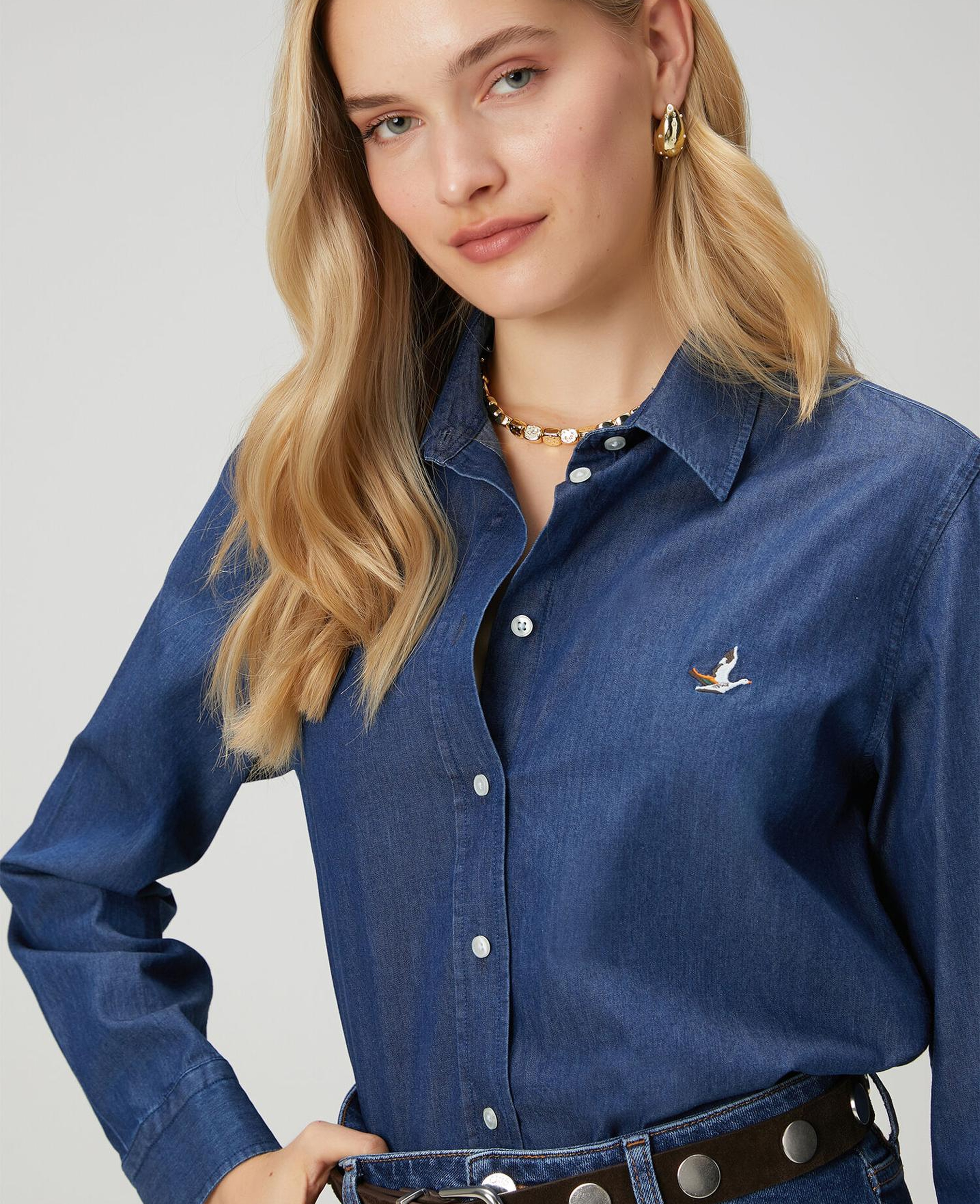 Beymen Club Kadın Koyu Mavi Basic Denim Gömlek