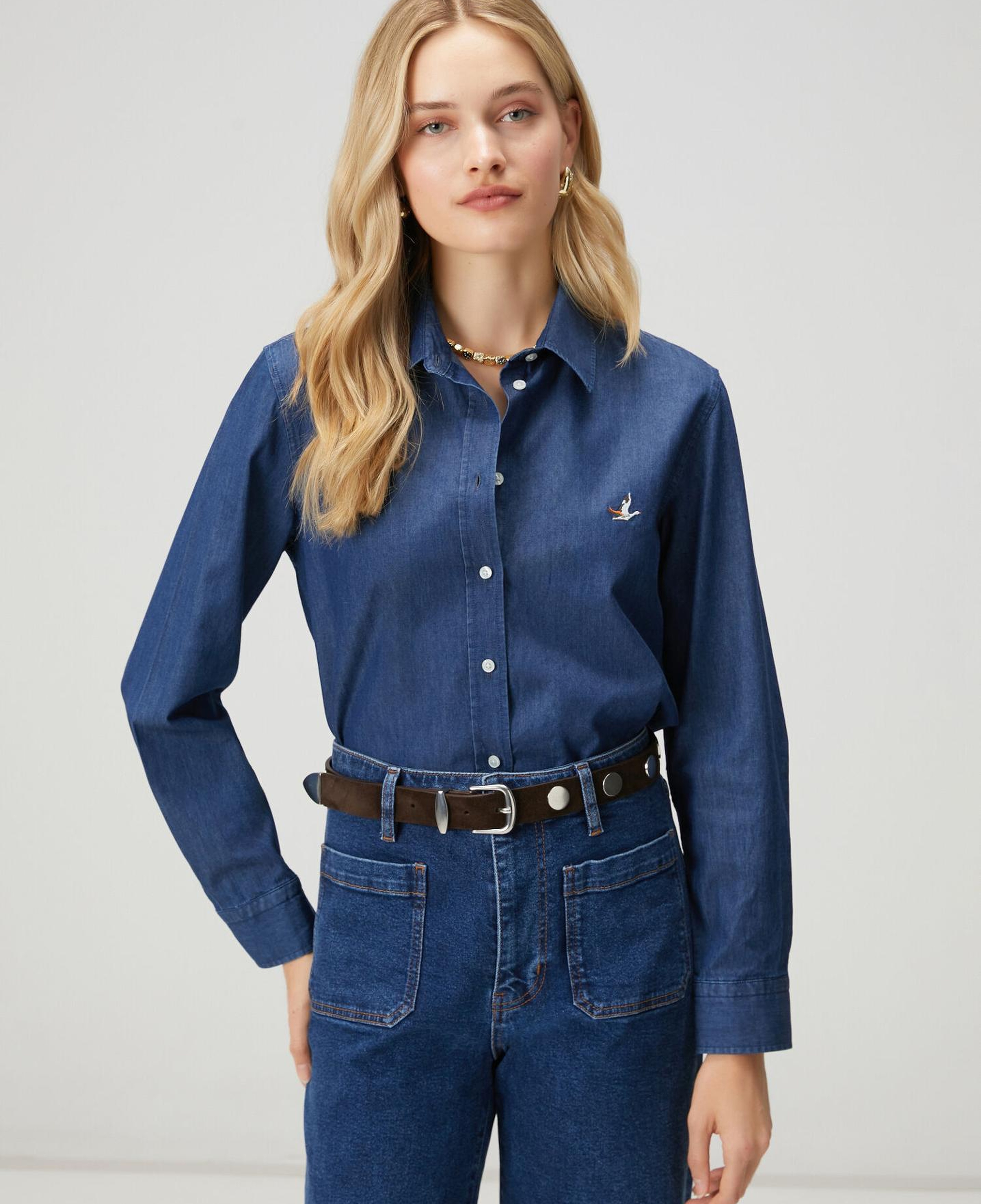 Beymen Club Kadın Koyu Mavi Basic Denim Gömlek