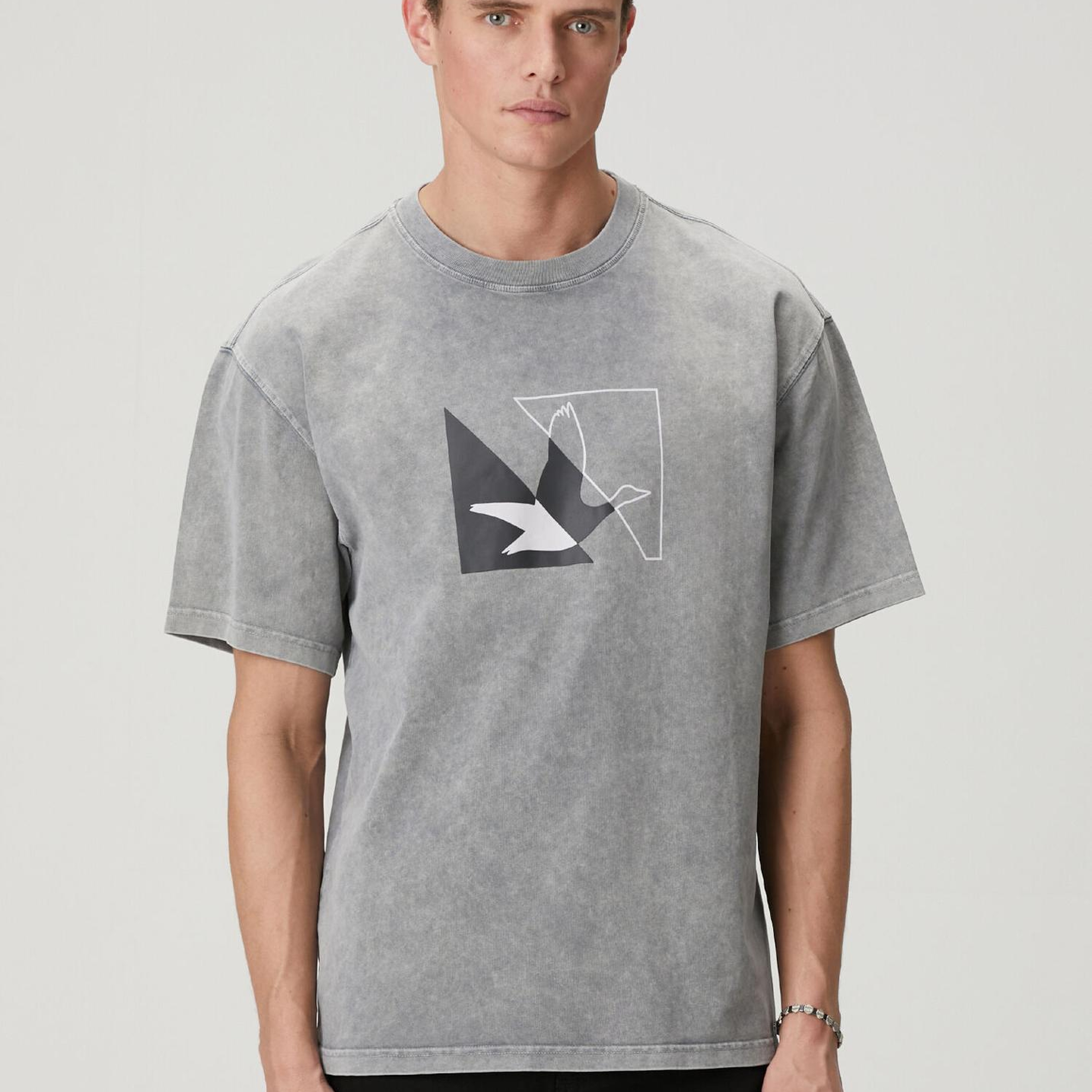 Beymen Club Erkek Antrasit Logolu Oversize T-shirt