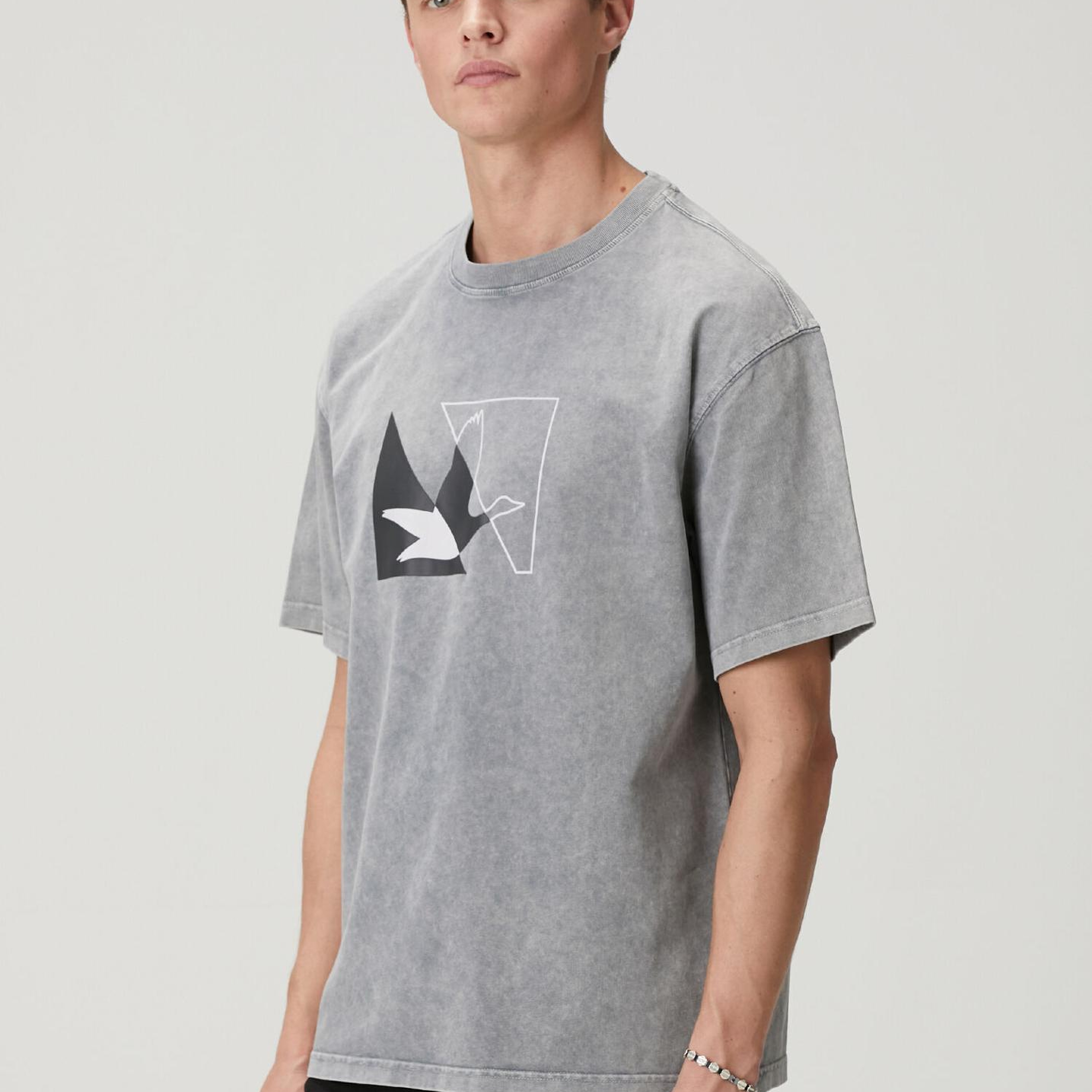 Beymen Club Erkek Antrasit Logolu Oversize T-shirt
