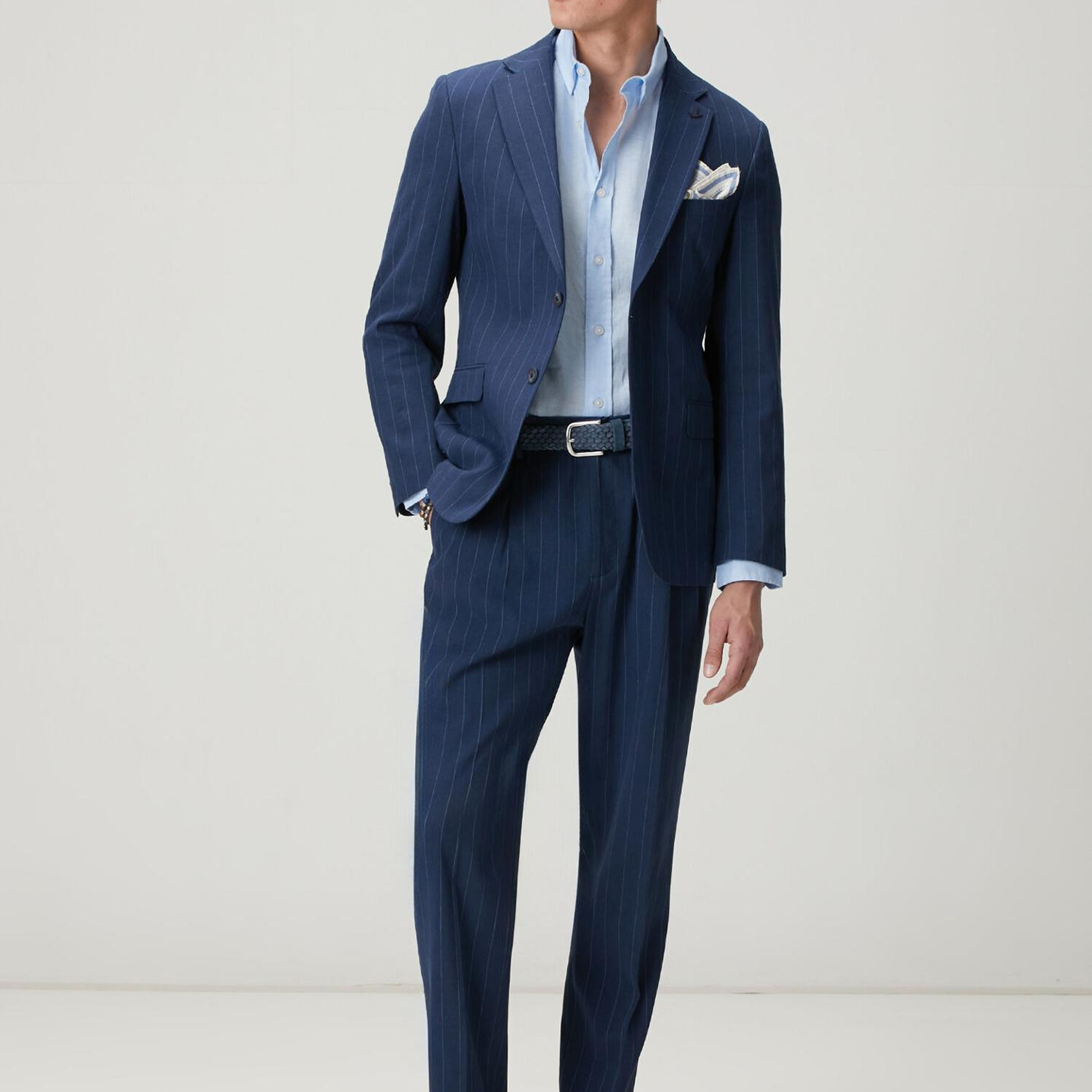 Beymen Club Erkek Açık Mavi Comfort Fit Keten Gömlek