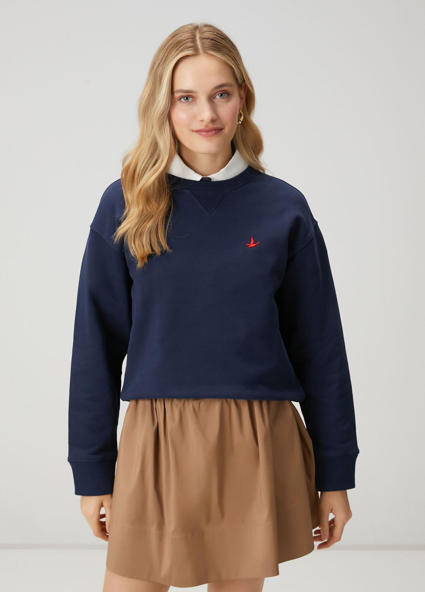 Beymen Club Kadın Lacivert Basic Sweatshirt