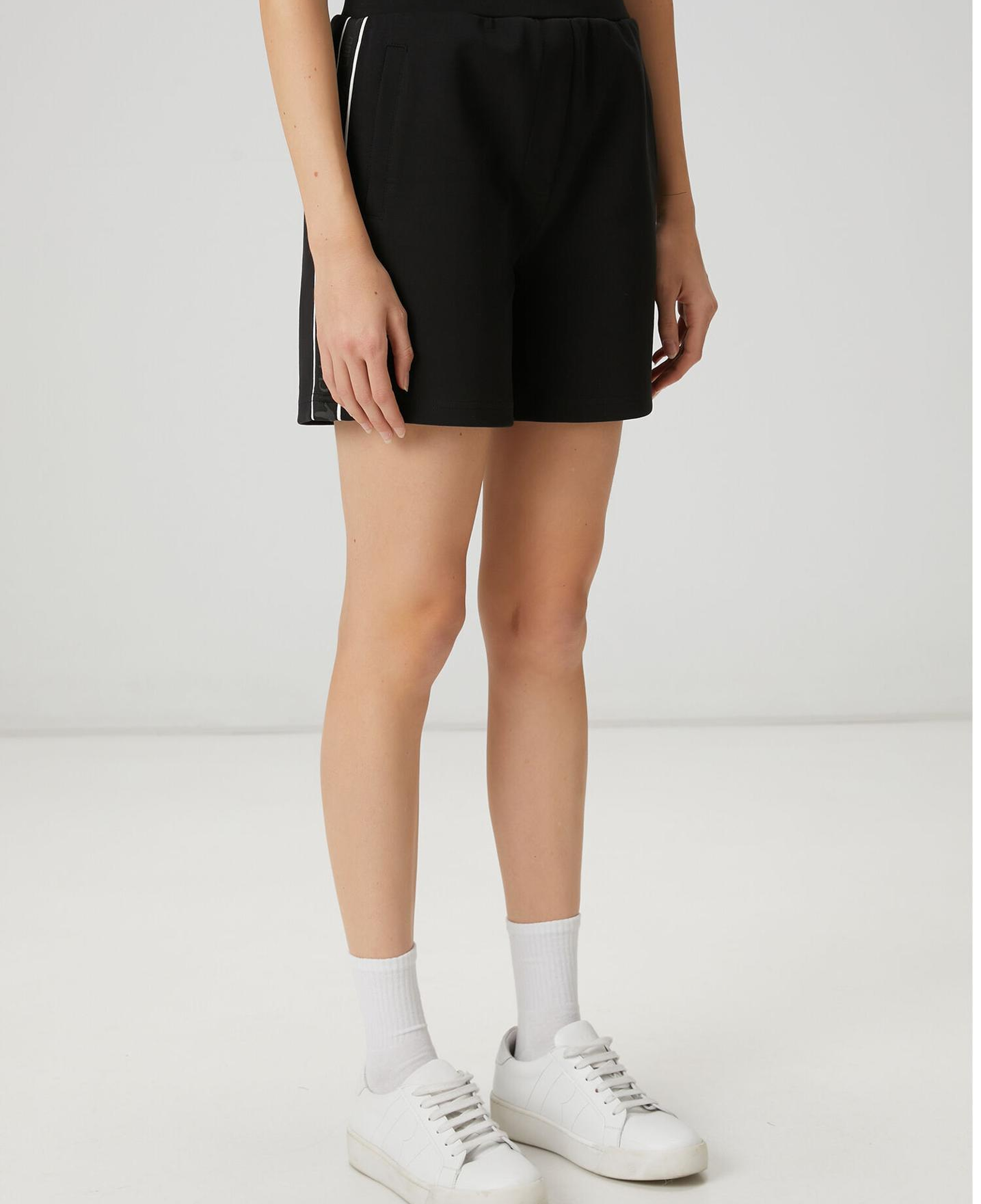 Beymen Club Kadın Siyah Club Şeritli Jersey Şort