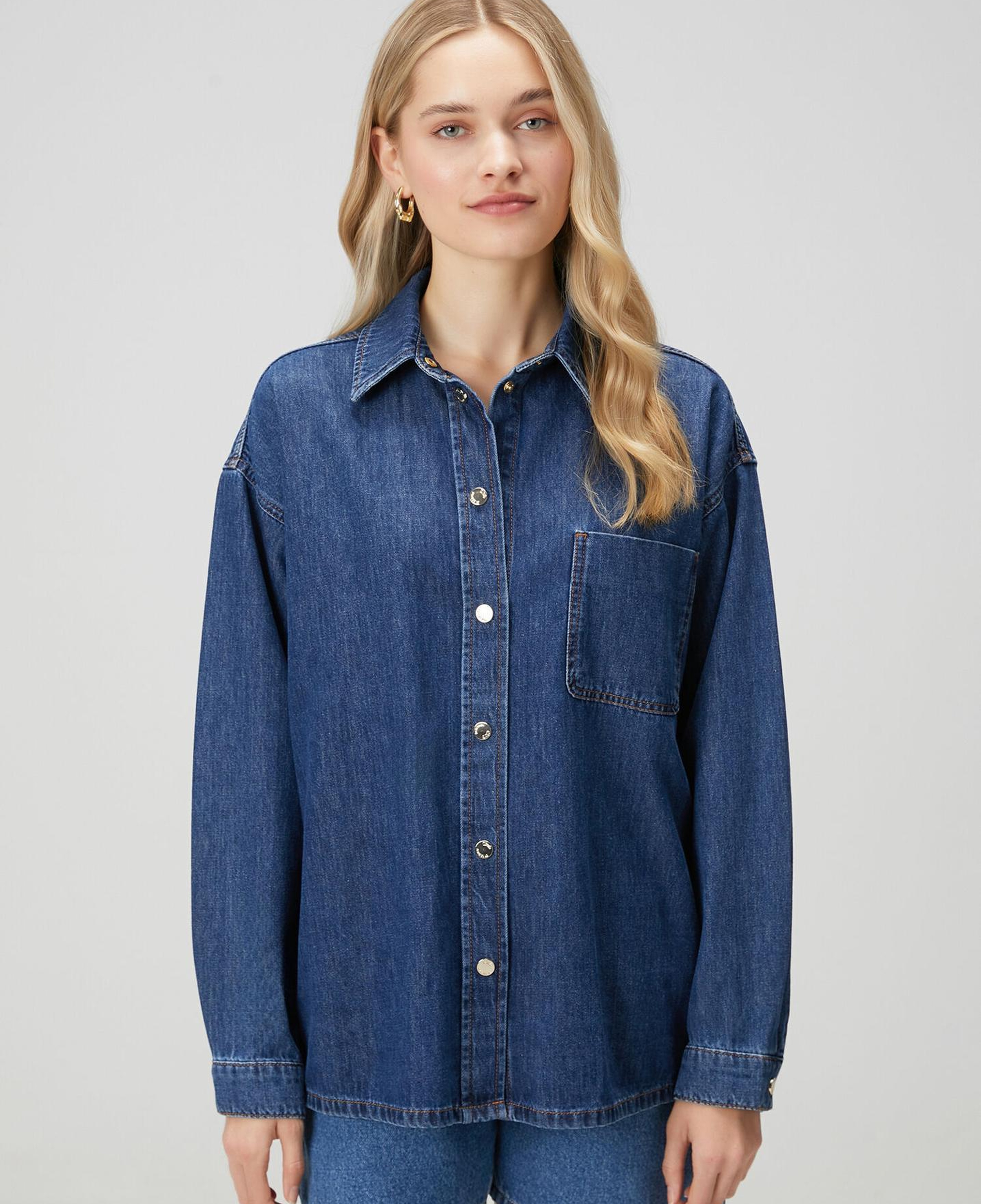 Beymen Club Kadın Mavi Denim Dış Gömlek