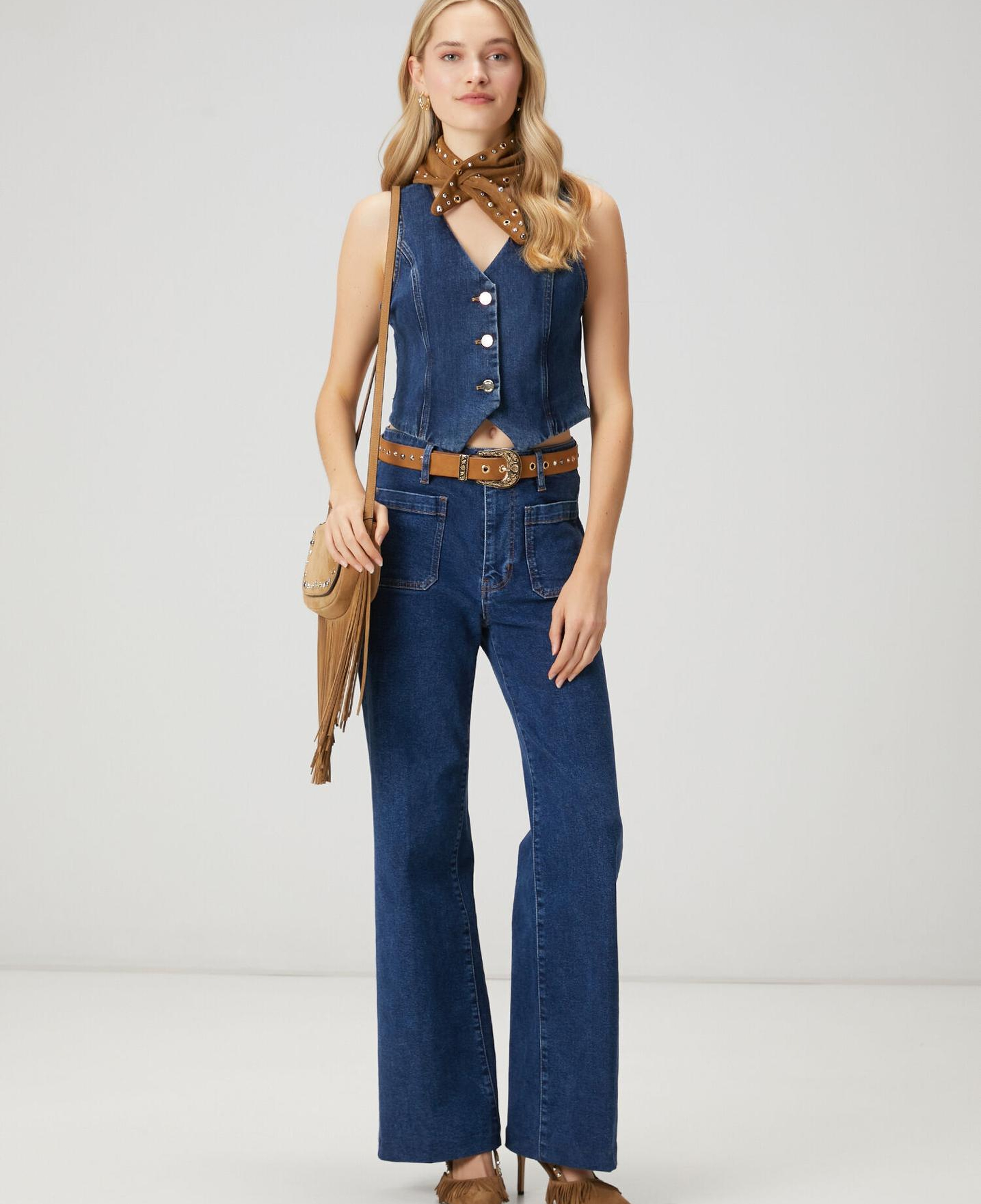 Beymen Club Kadın Indigo Crop Denim Yelek
