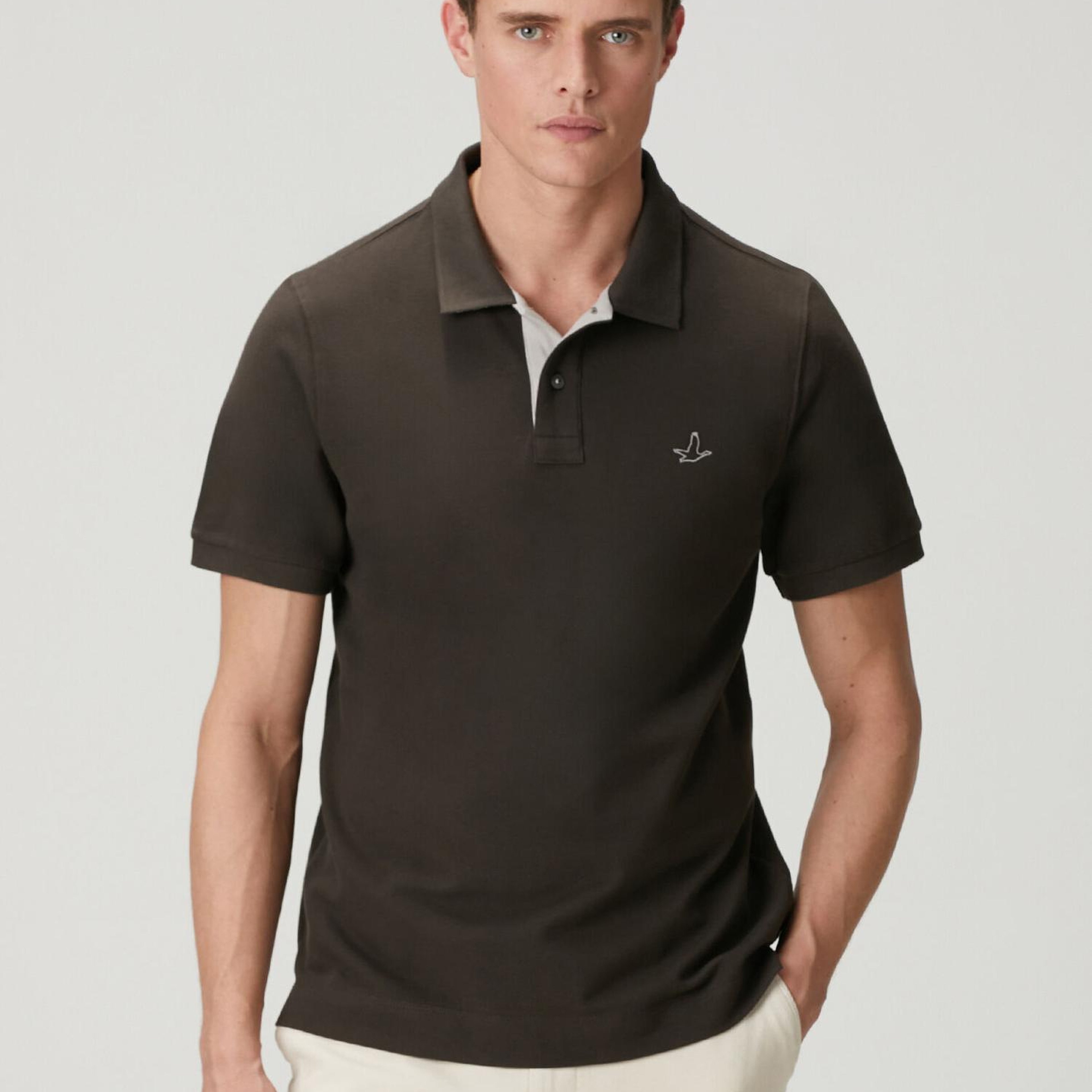 Beymen Club Erkek Comfort Fit Kahverengi Yakası Baskılı Polo T-shirt