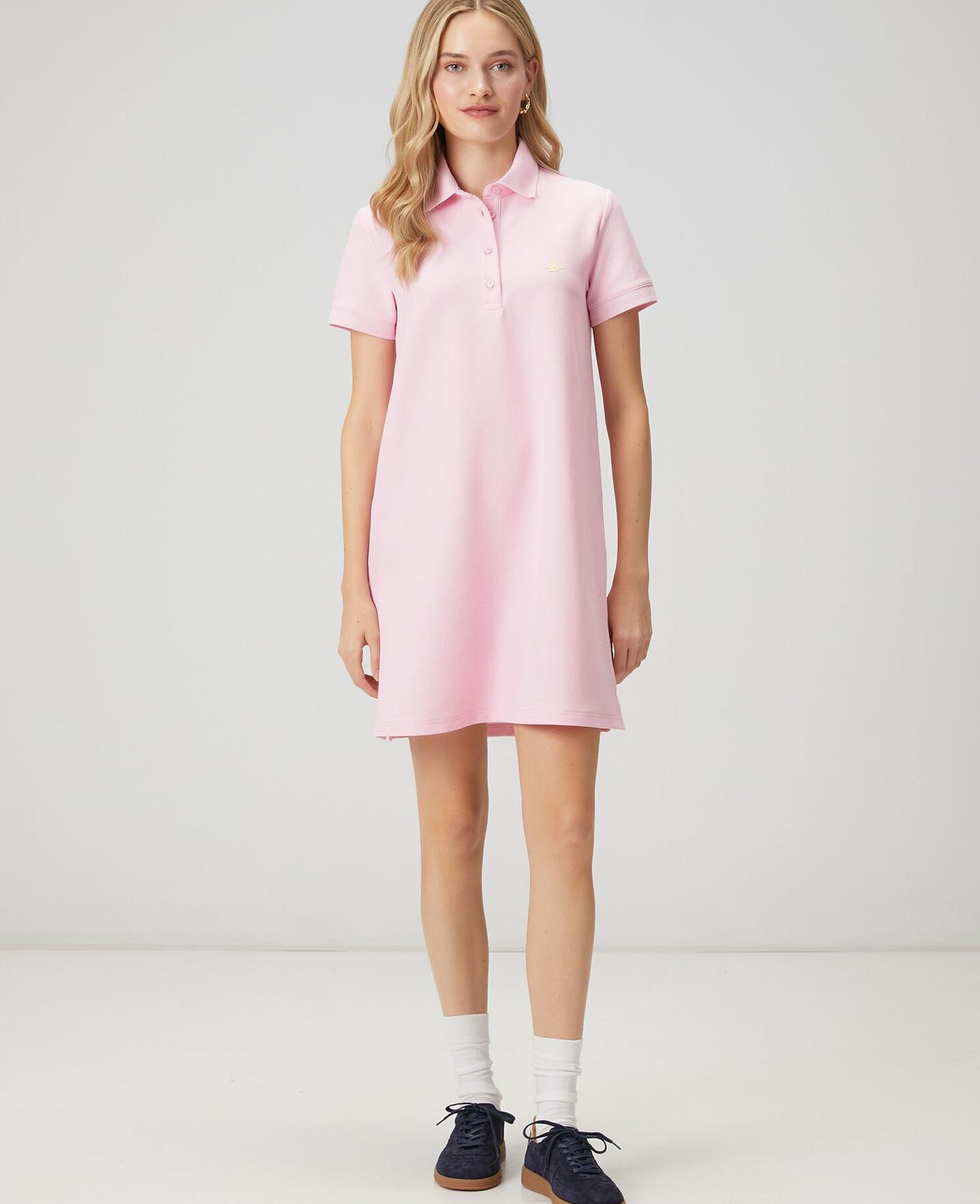 Beymen Club Kadın Pembe Petek Dokulu Mini Polo Elbise