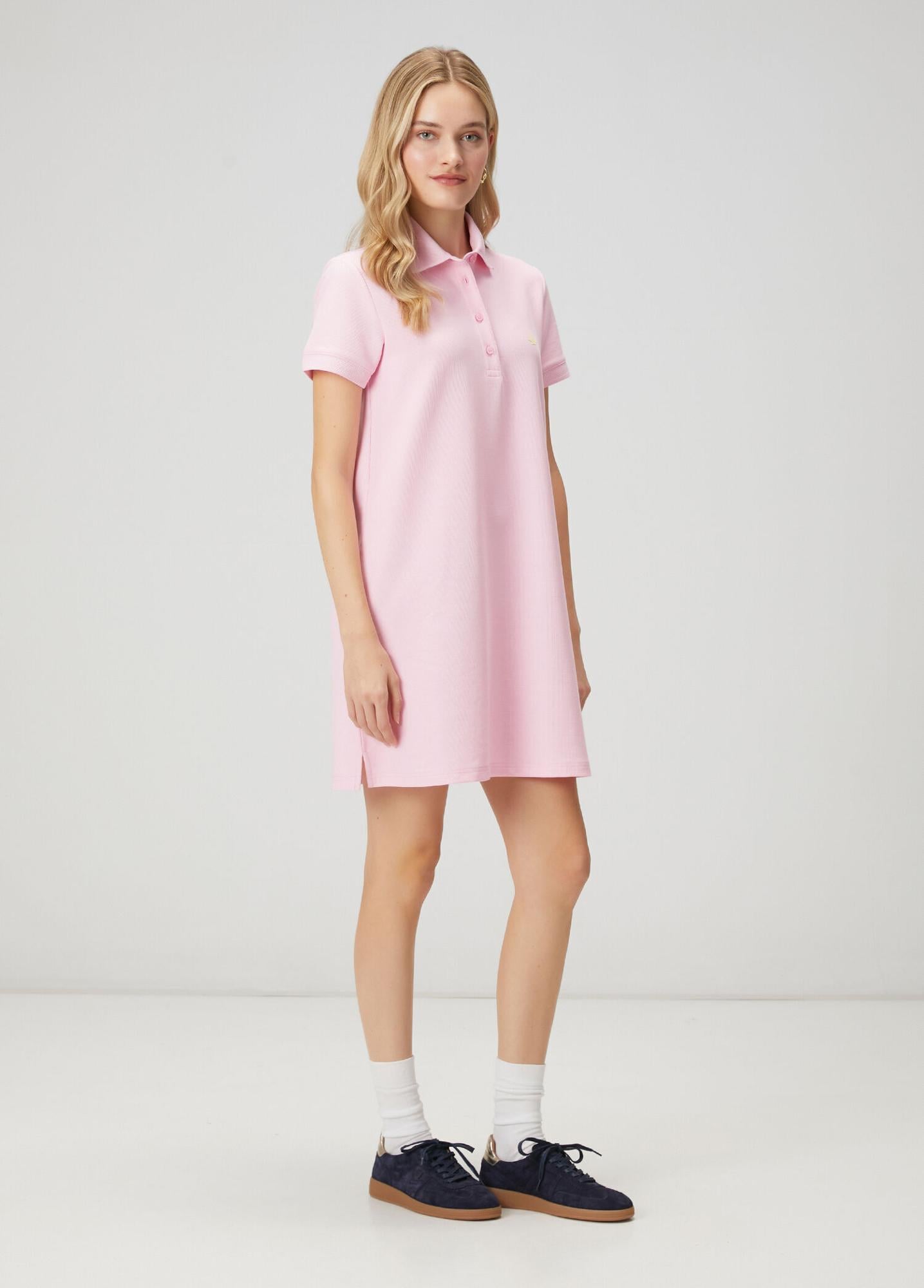 Beymen Club Kadın Pembe Petek Dokulu Mini Polo Elbise