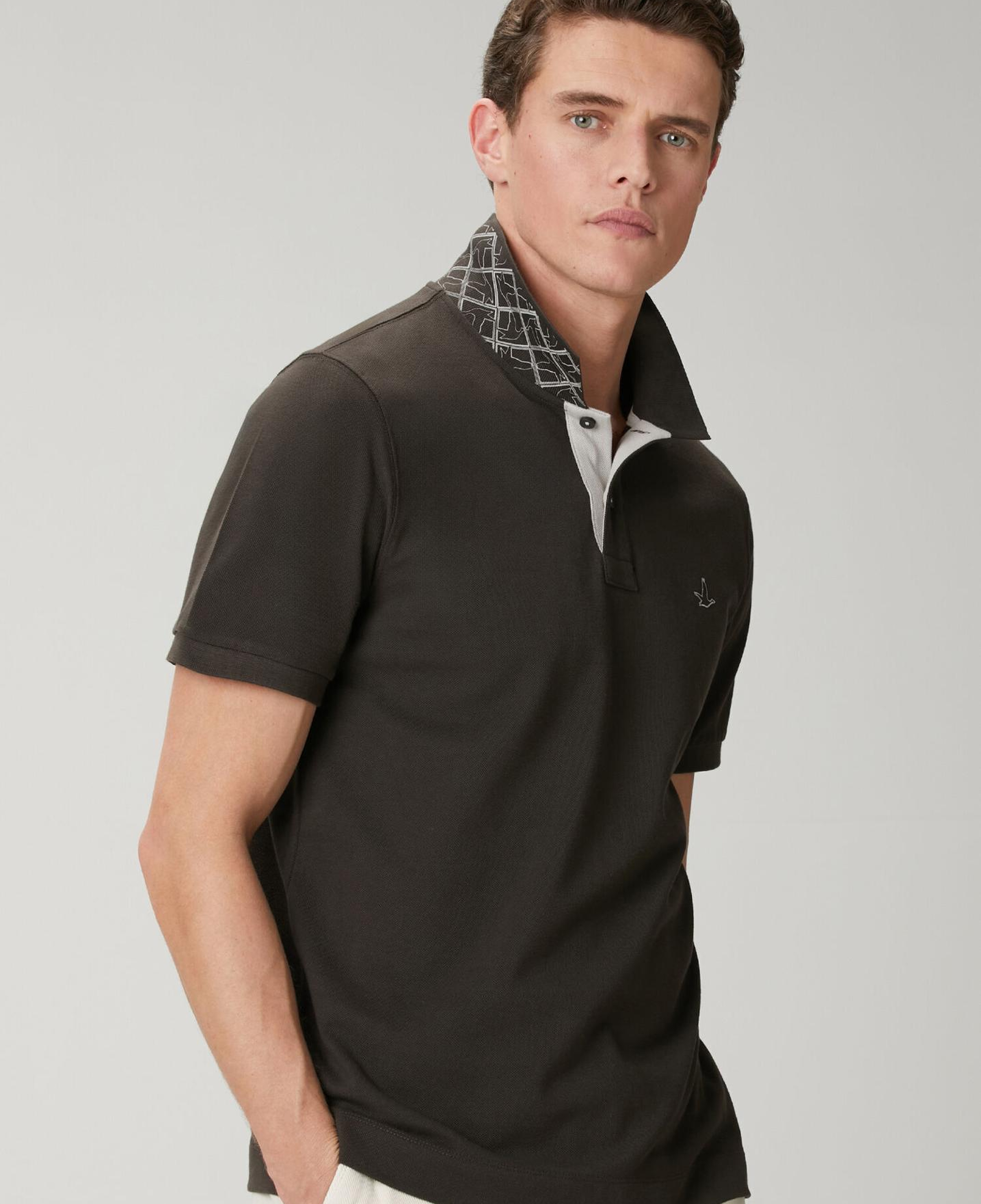 Beymen Club Erkek Comfort Fit Kahverengi Yakası Baskılı Polo T-shirt