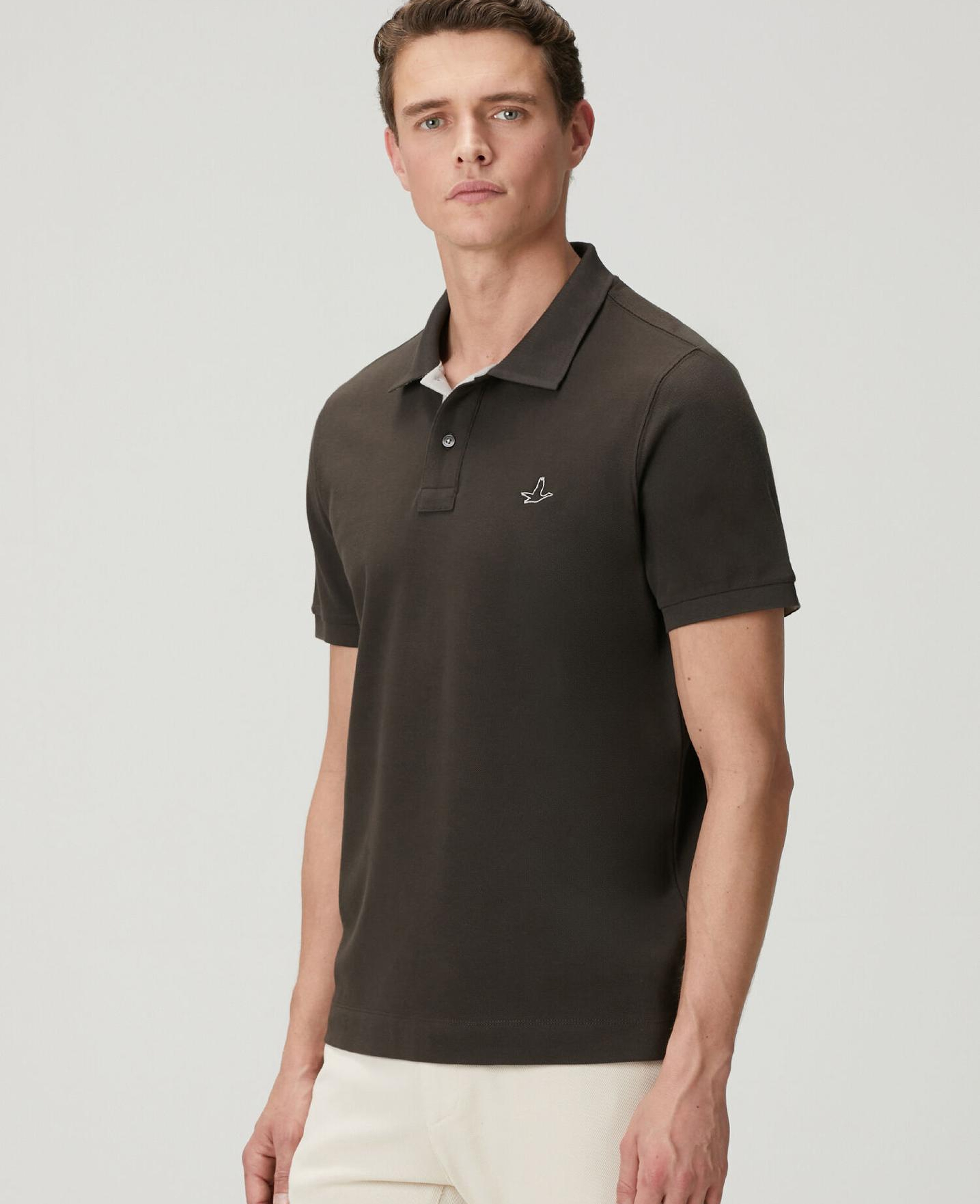 Beymen Club Erkek Comfort Fit Kahverengi Yakası Baskılı Polo T-shirt