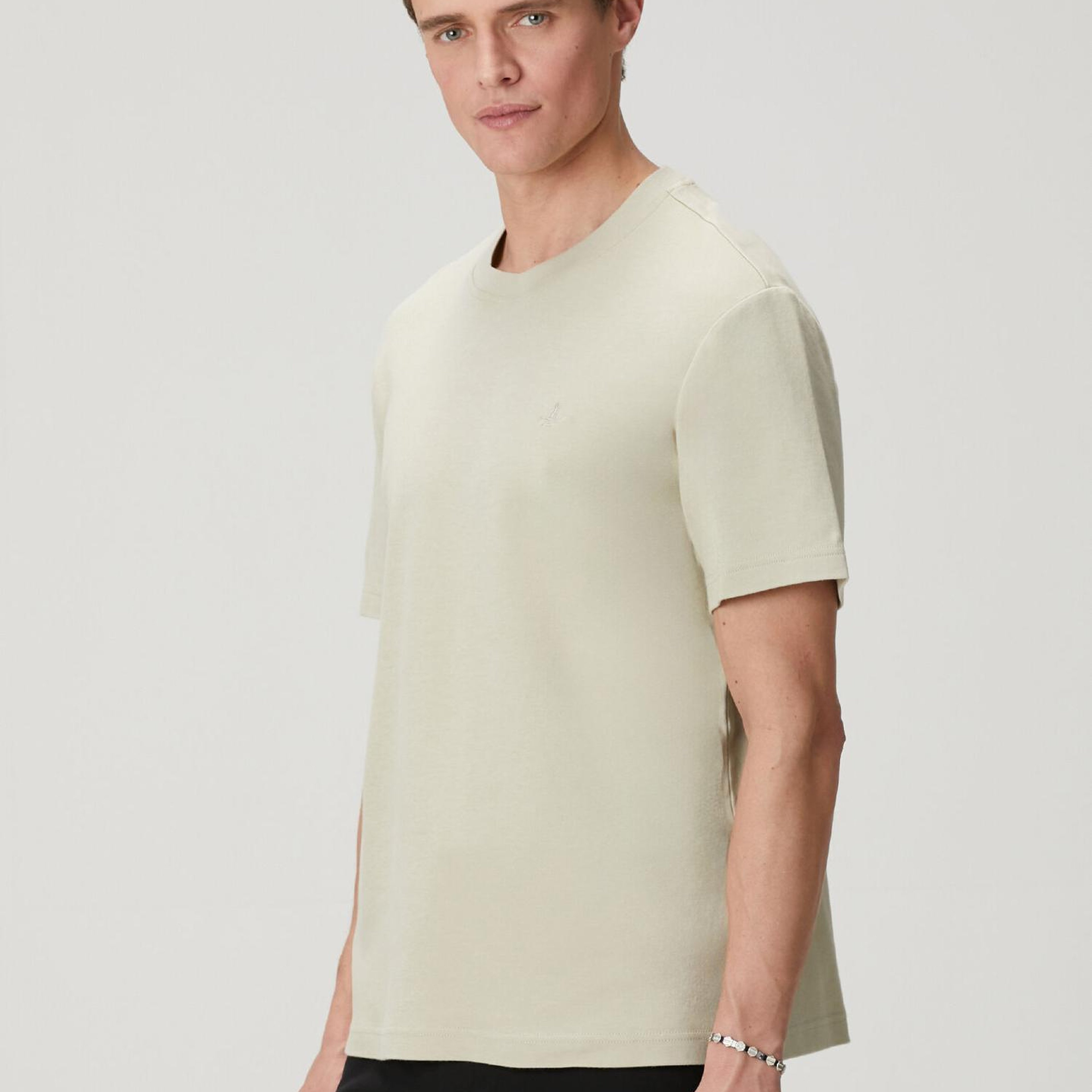 Beymen Club Erkek Çağla Relax Fit Interlock Basic T-shirt