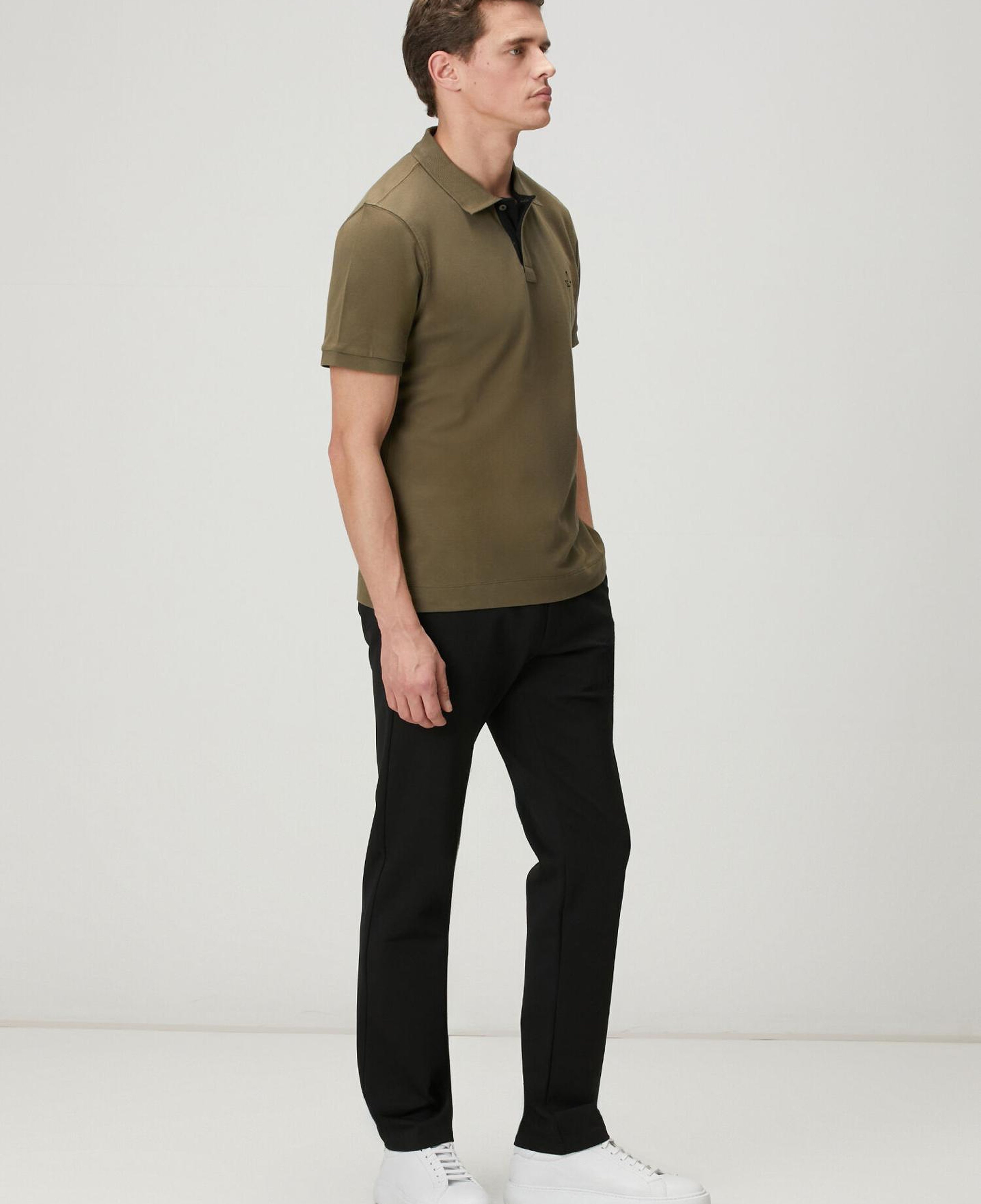 Beymen Club Erkek Haki Comfort Fit Yaka Altı Baskılı Polo T-shirt