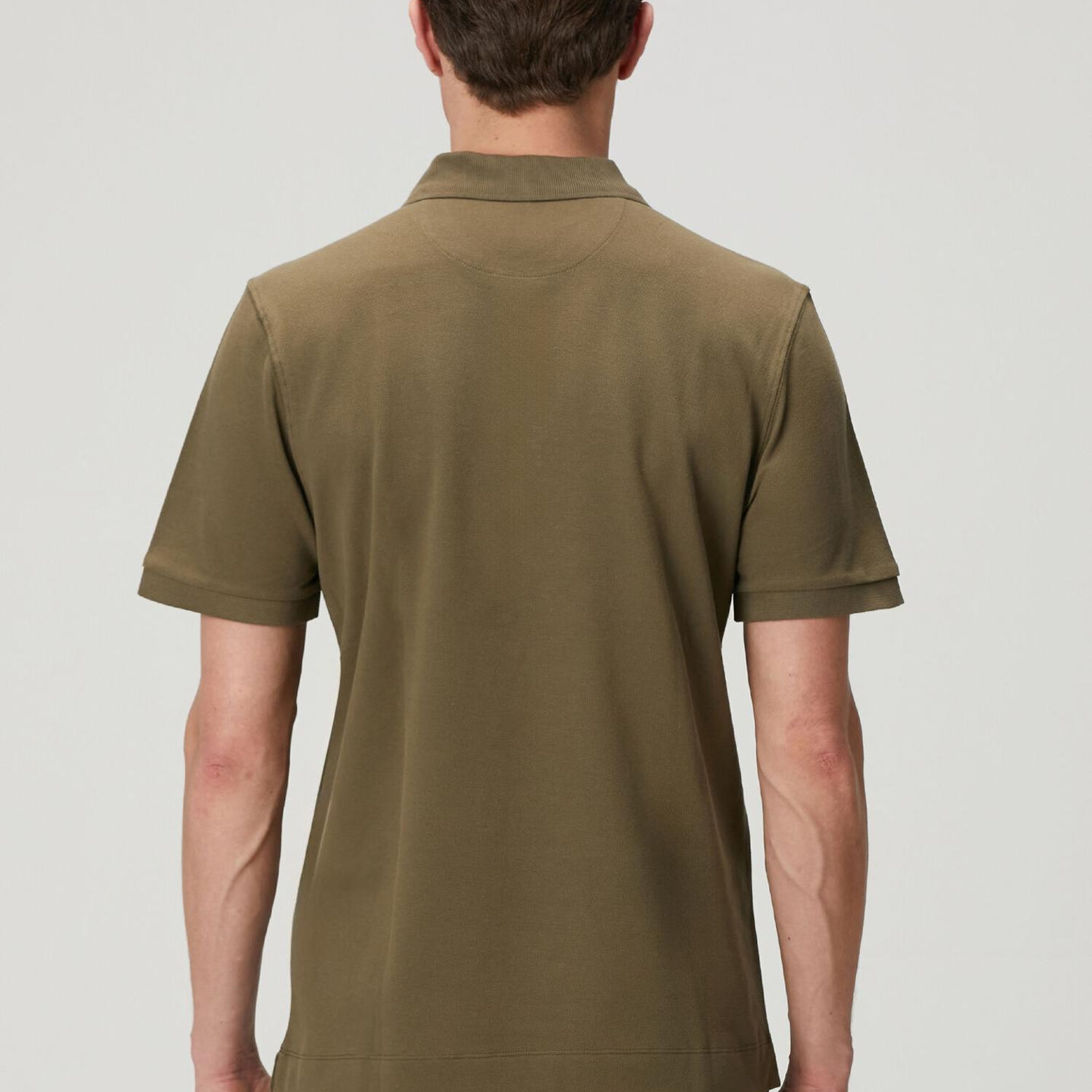 Beymen Club Erkek Haki Comfort Fit Yaka Altı Baskılı Polo T-shirt
