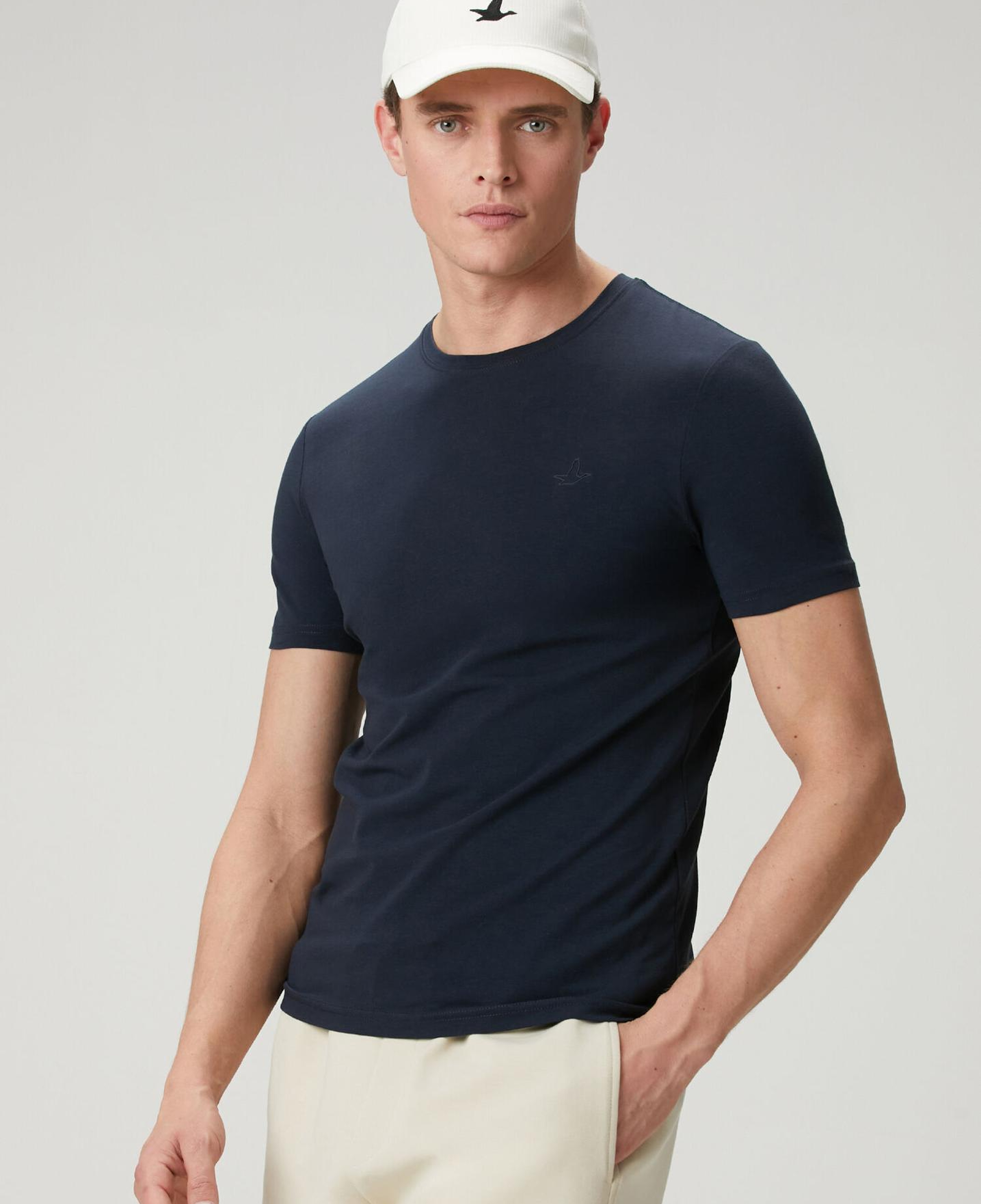Beymen Club Erkek Regular Fit Lacivert Elastanlı Basic T-shirt