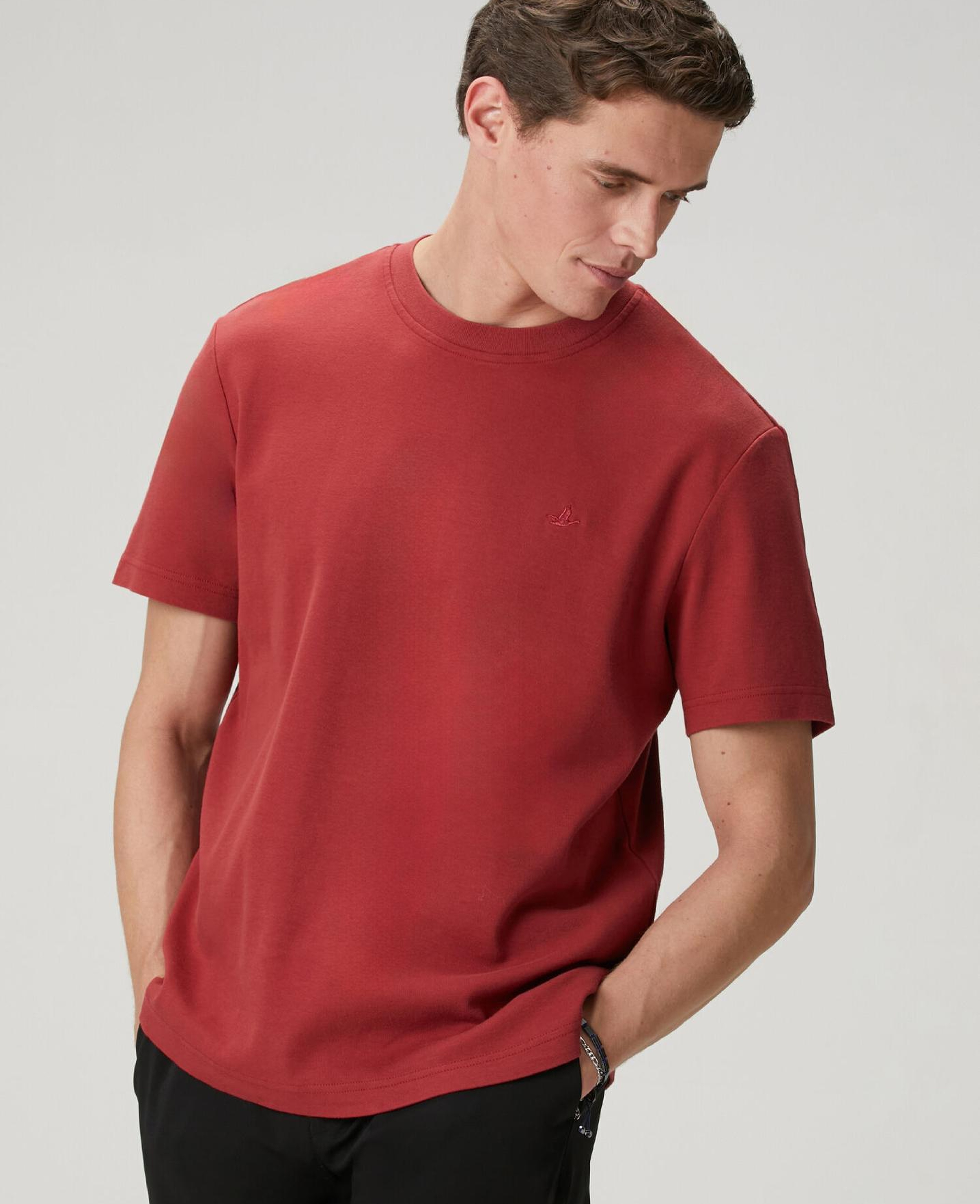 Beymen Club Erkek Mürdüm Relax Fit Interlock Basic T-shirt