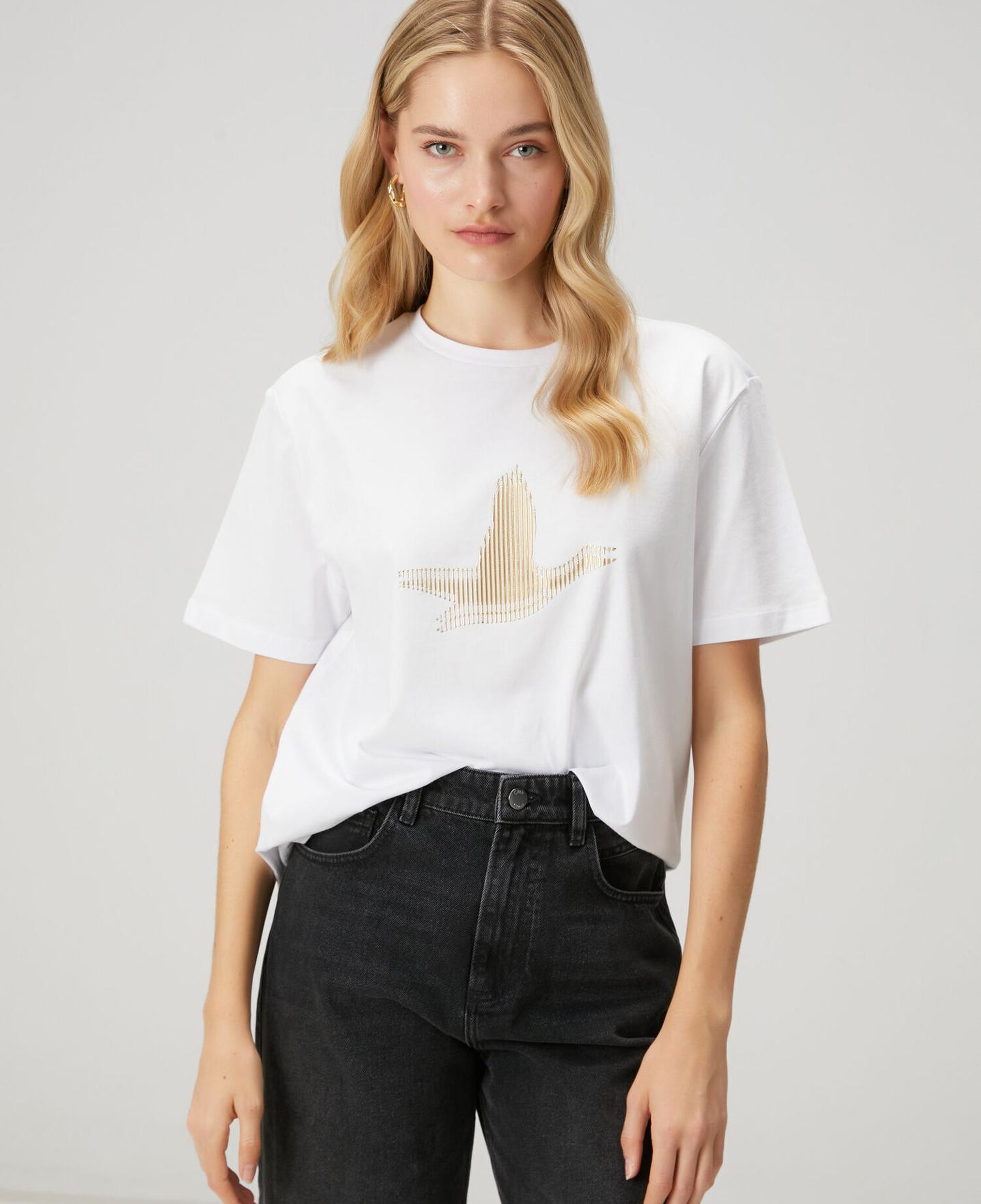 Beymen Club Kadın Beyaz Çizgili Logolu T-shirt