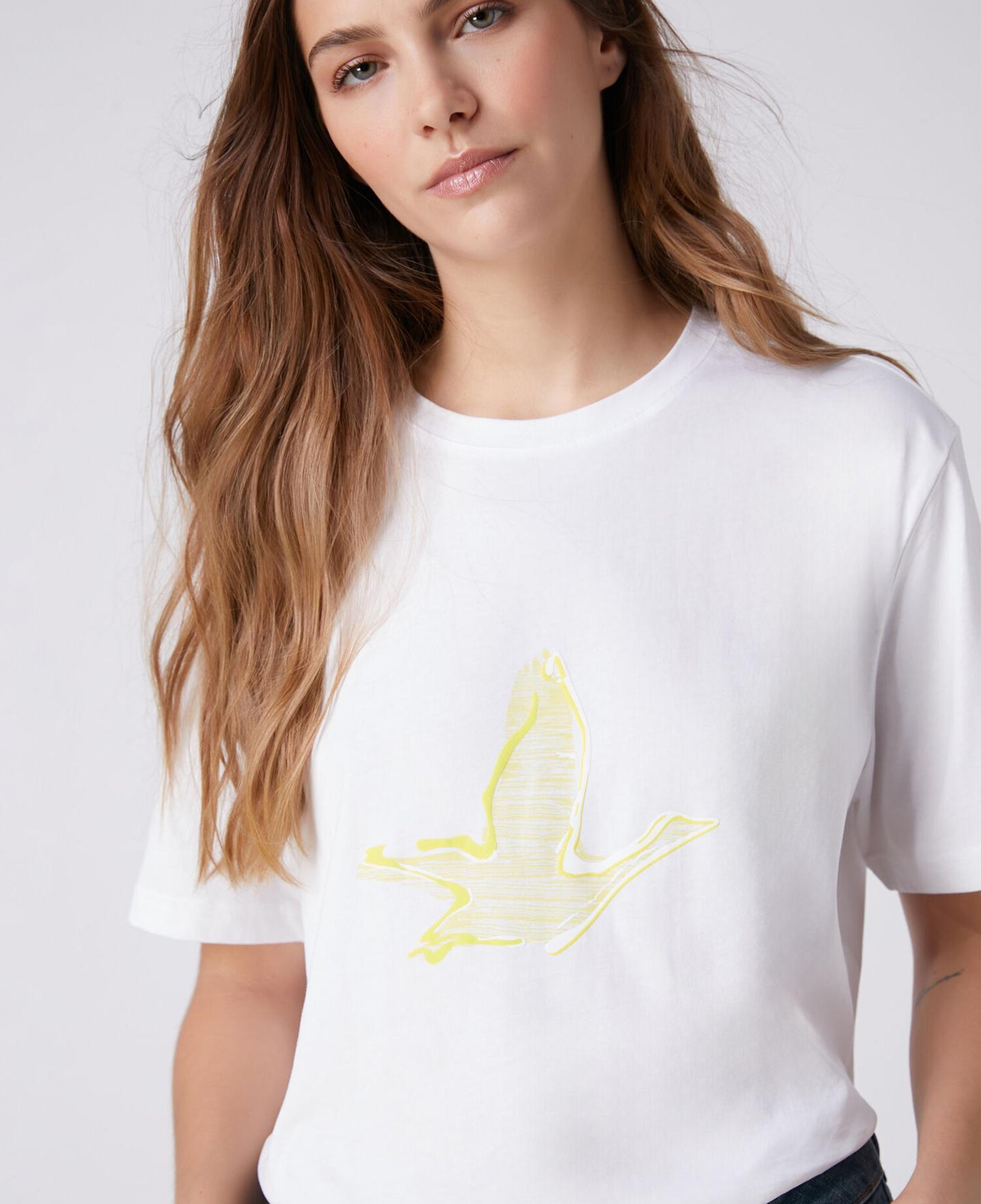 Beymen Club Kadın Kırık Beyaz Sarı Logolu T-shirt