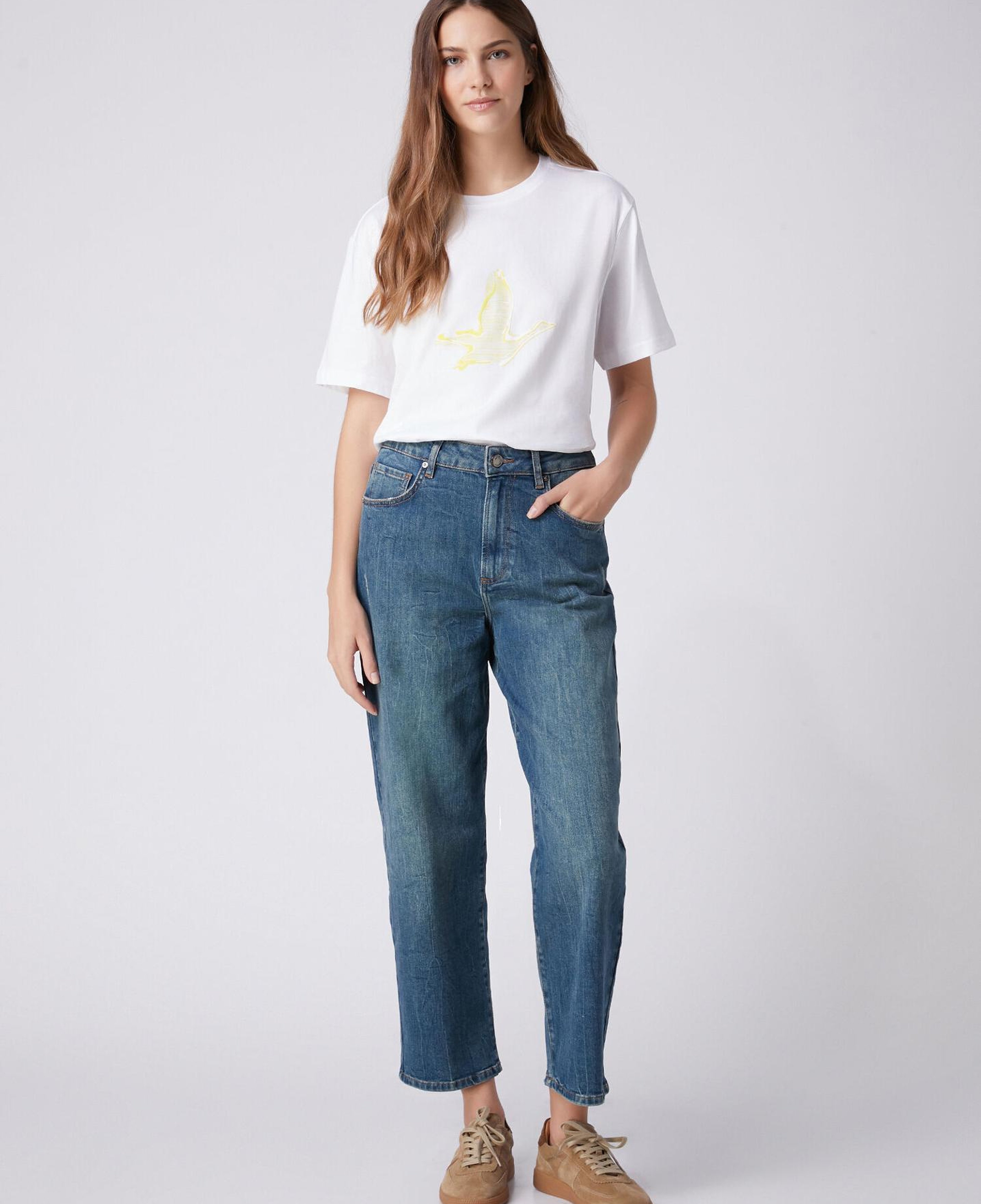 Beymen Club Kadın Kırık Beyaz Sarı Logolu T-shirt