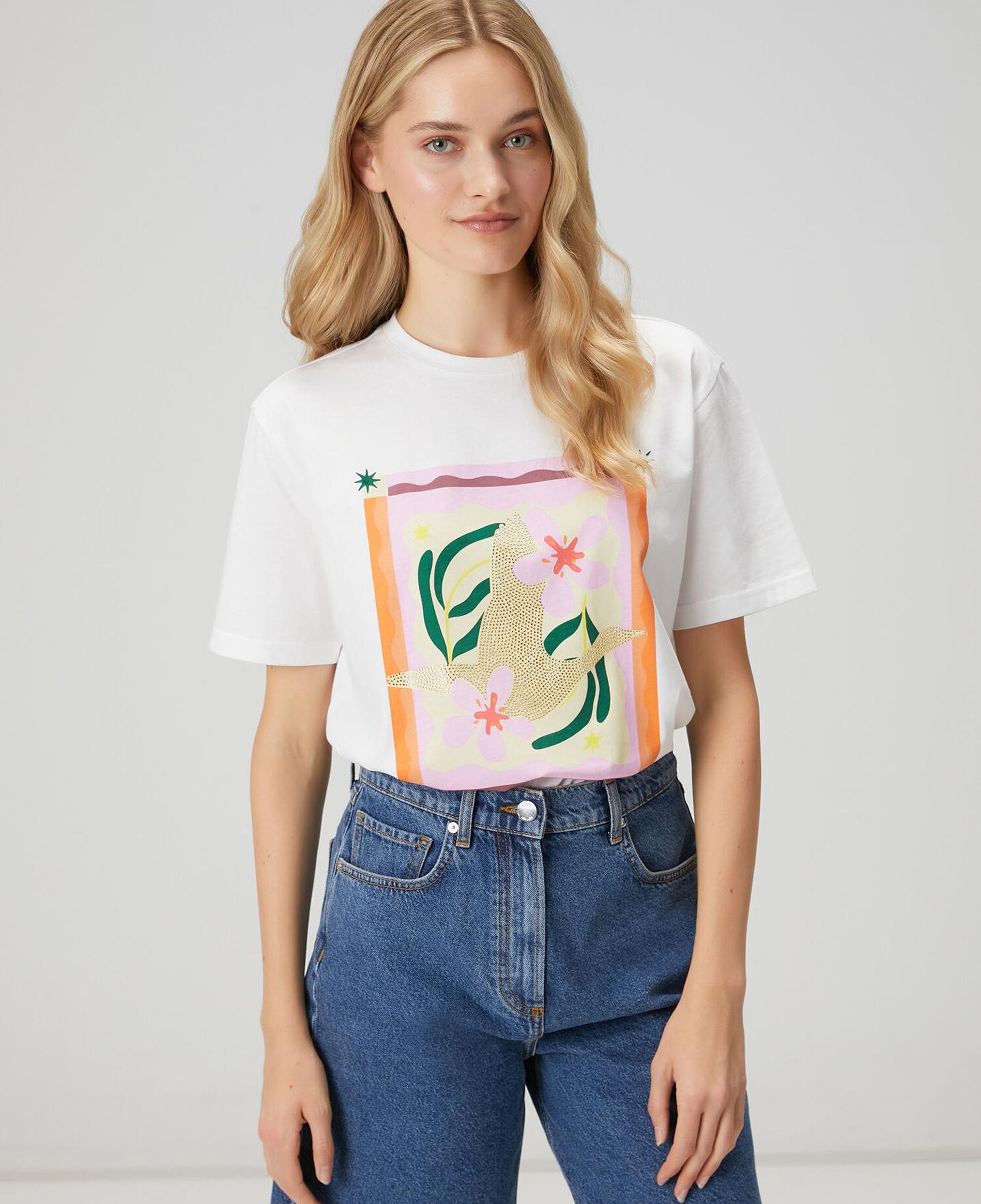 Beymen Club Kadın Kırık Beyaz Hotfix Logolu T-shirt
