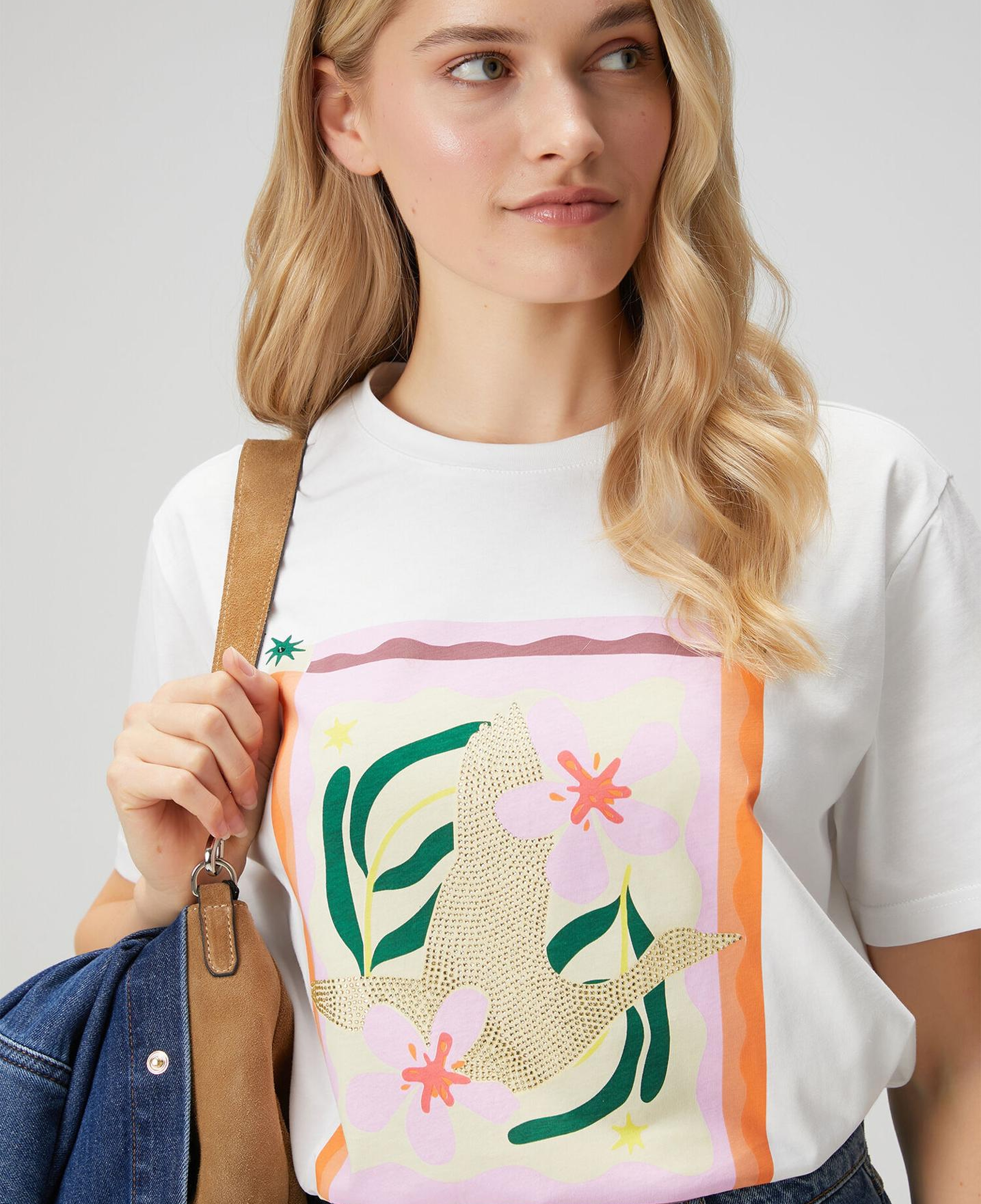 Beymen Club Kadın Kırık Beyaz Hotfix Logolu T-shirt